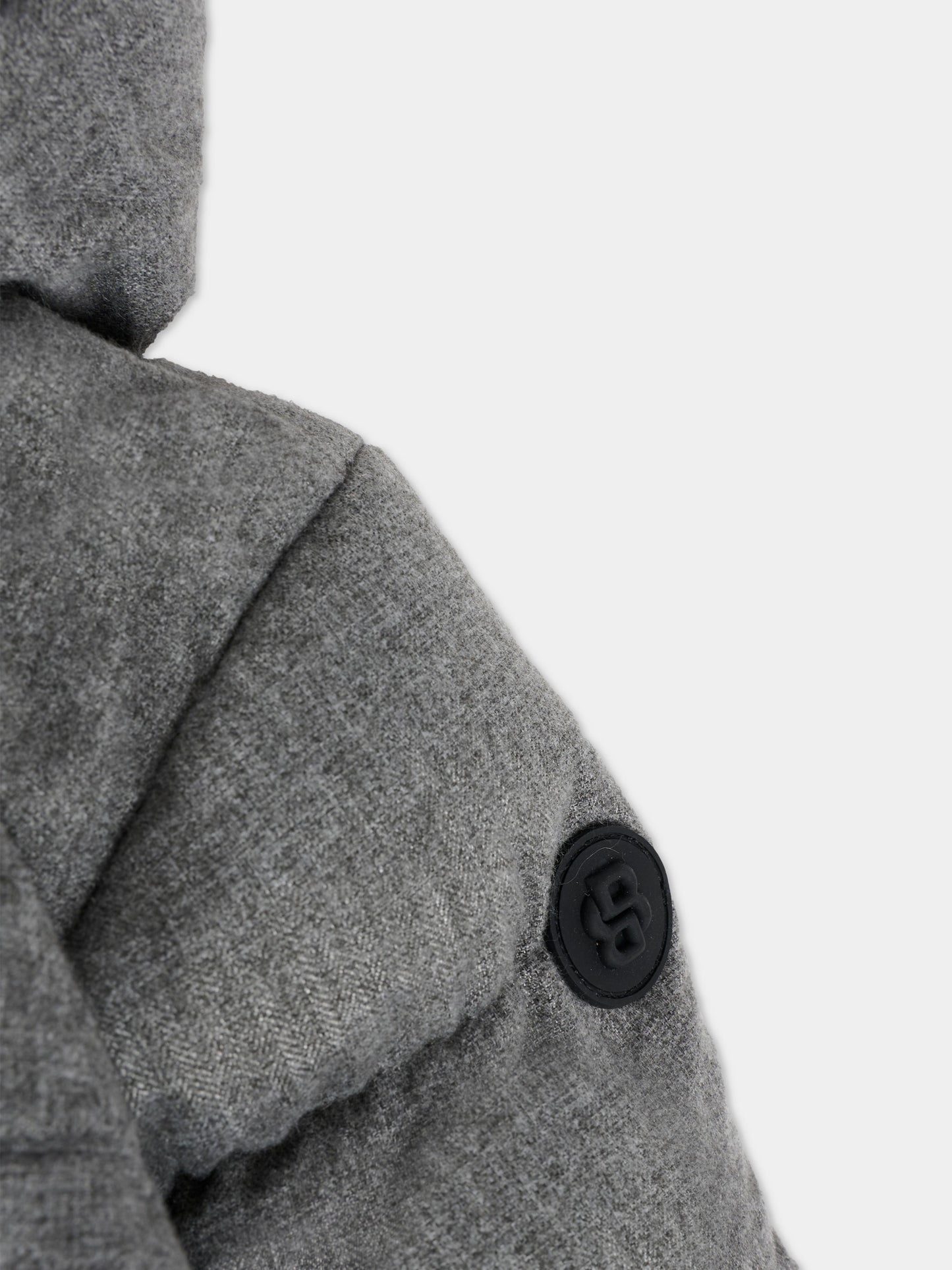 Piumino grigio per neonato con logo,Boss,J52470 A46