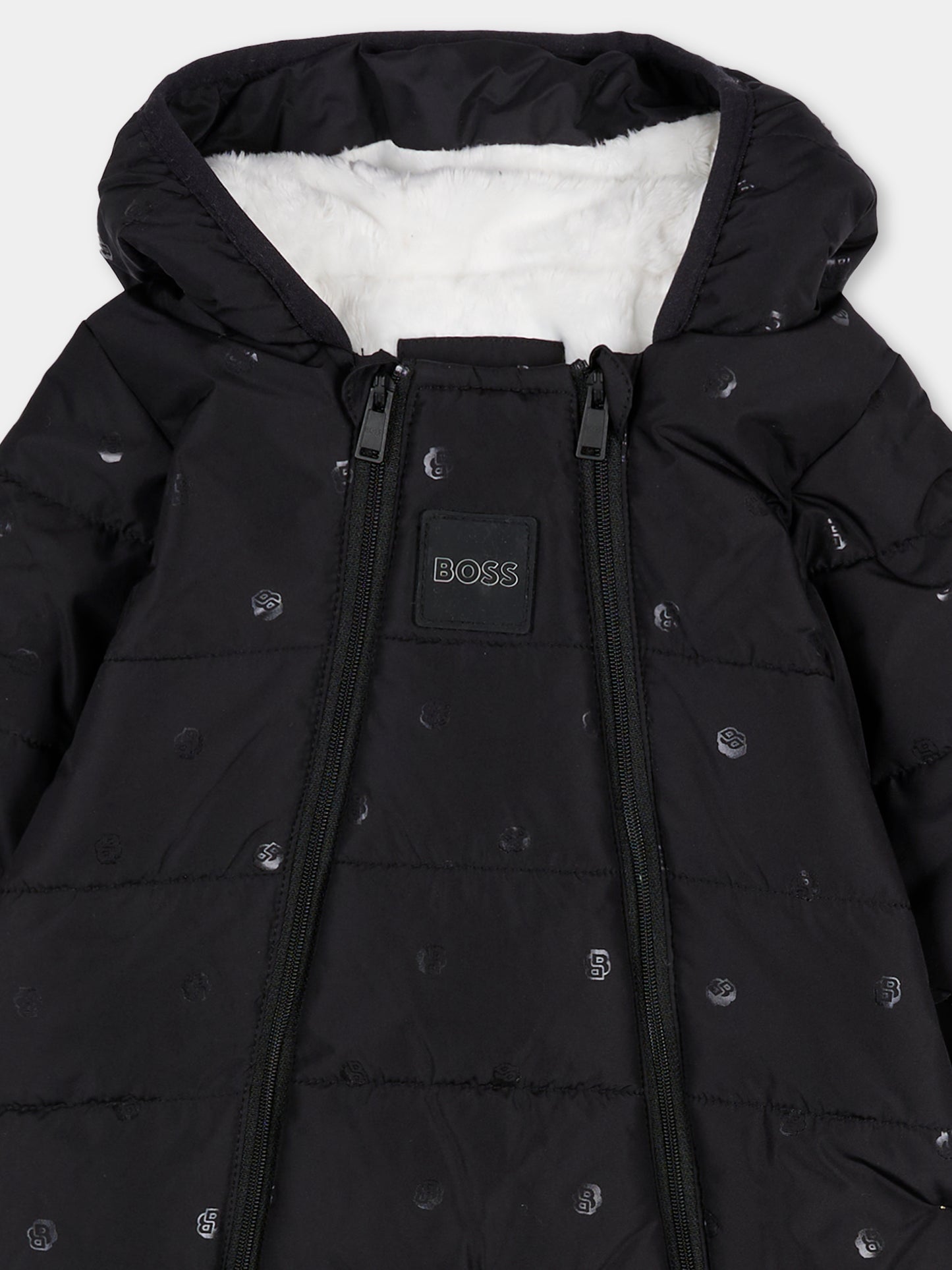 Piumino nero per neonato con logo,Boss,J52494 09B