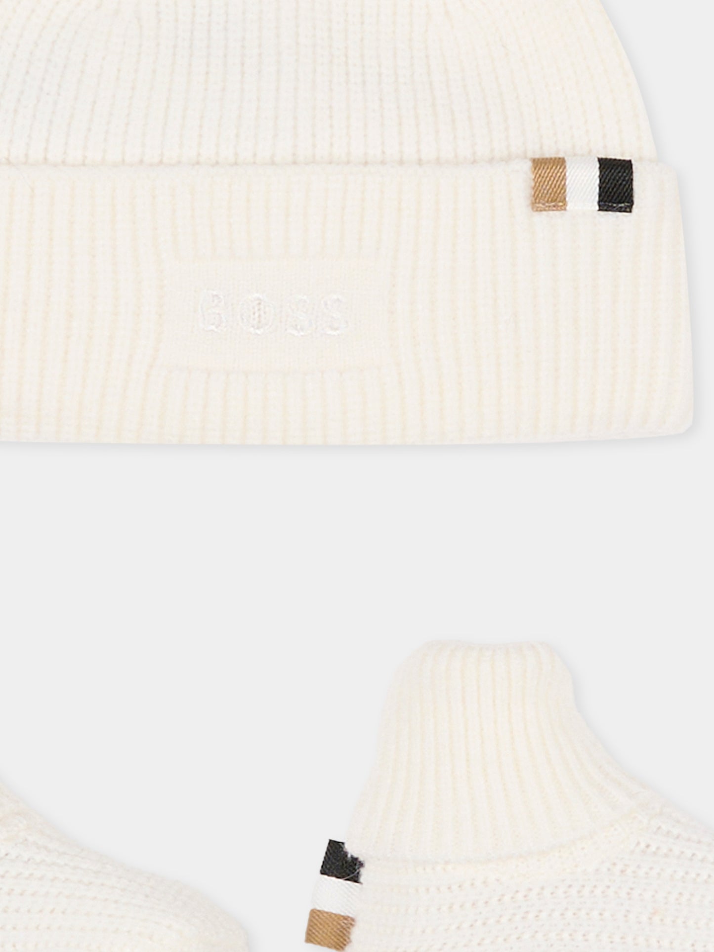 Set accessori avorio per neonato con logo,Boss,J52599 117