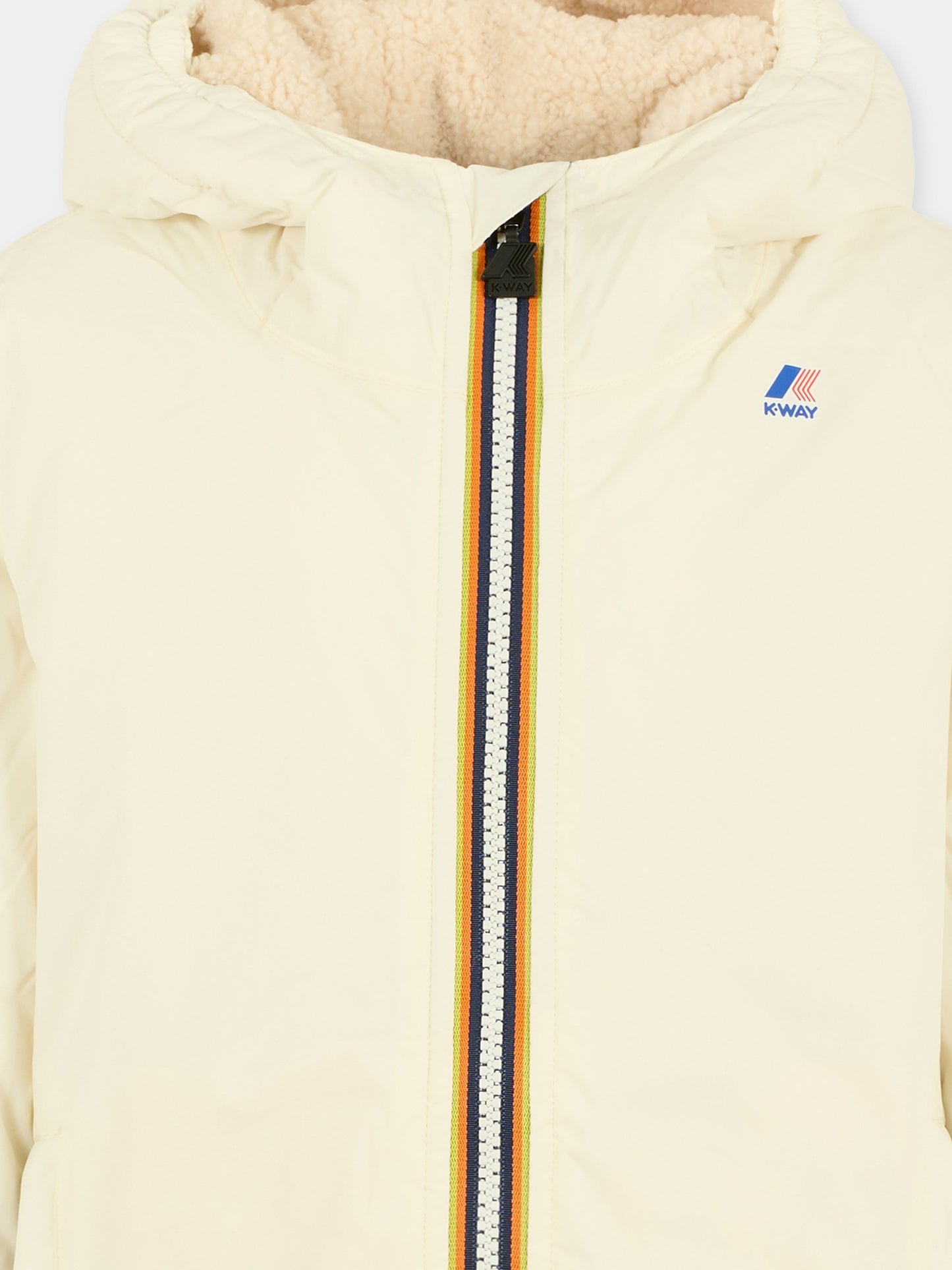 Giubbotto bianco Claudine Orsetto per bambini con logo,K-way,K7142TW X42