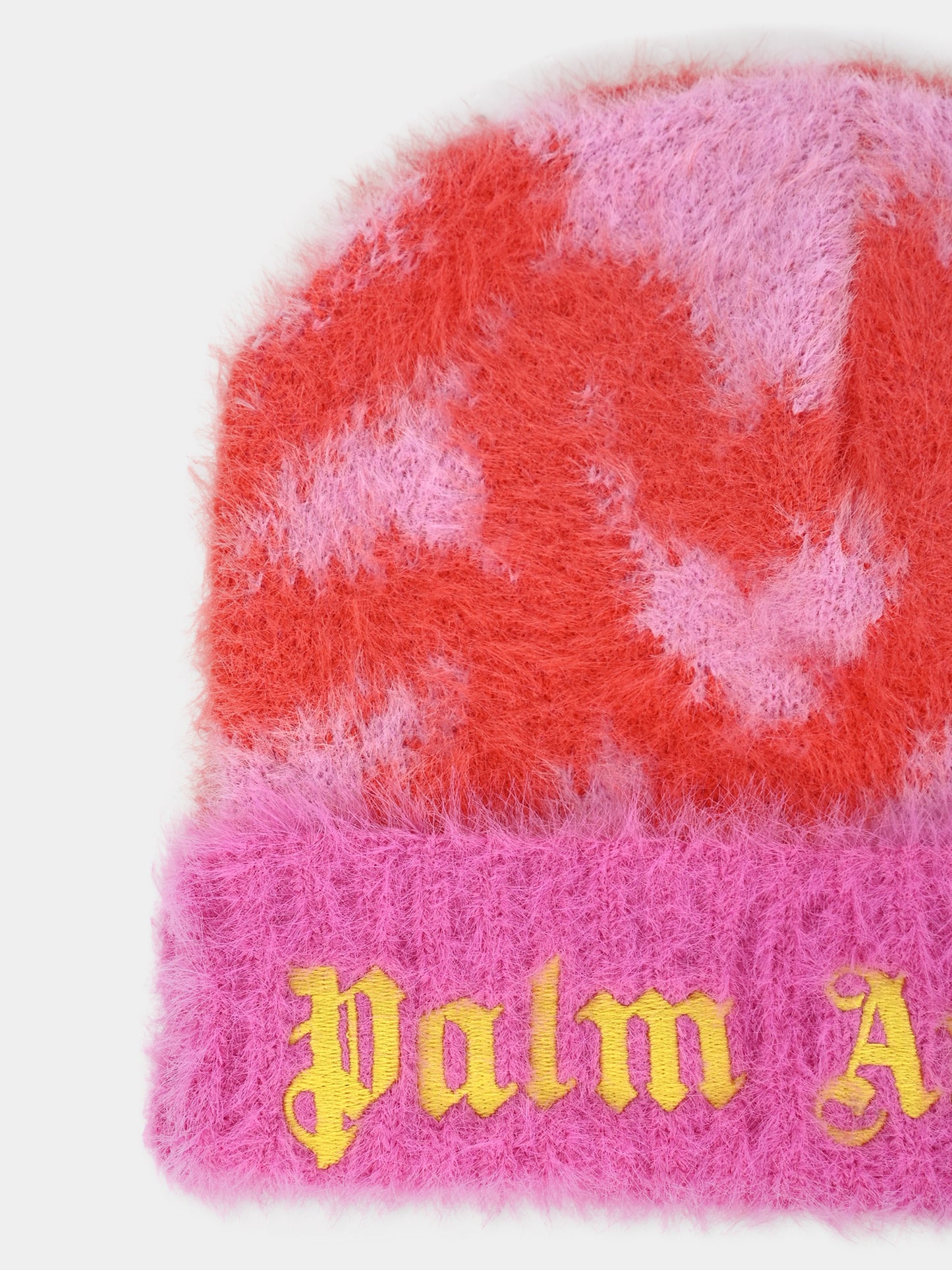 Berretto rosa per bambina con logo e cuori,Palm Angels,PGLC006F25KNI0023B16