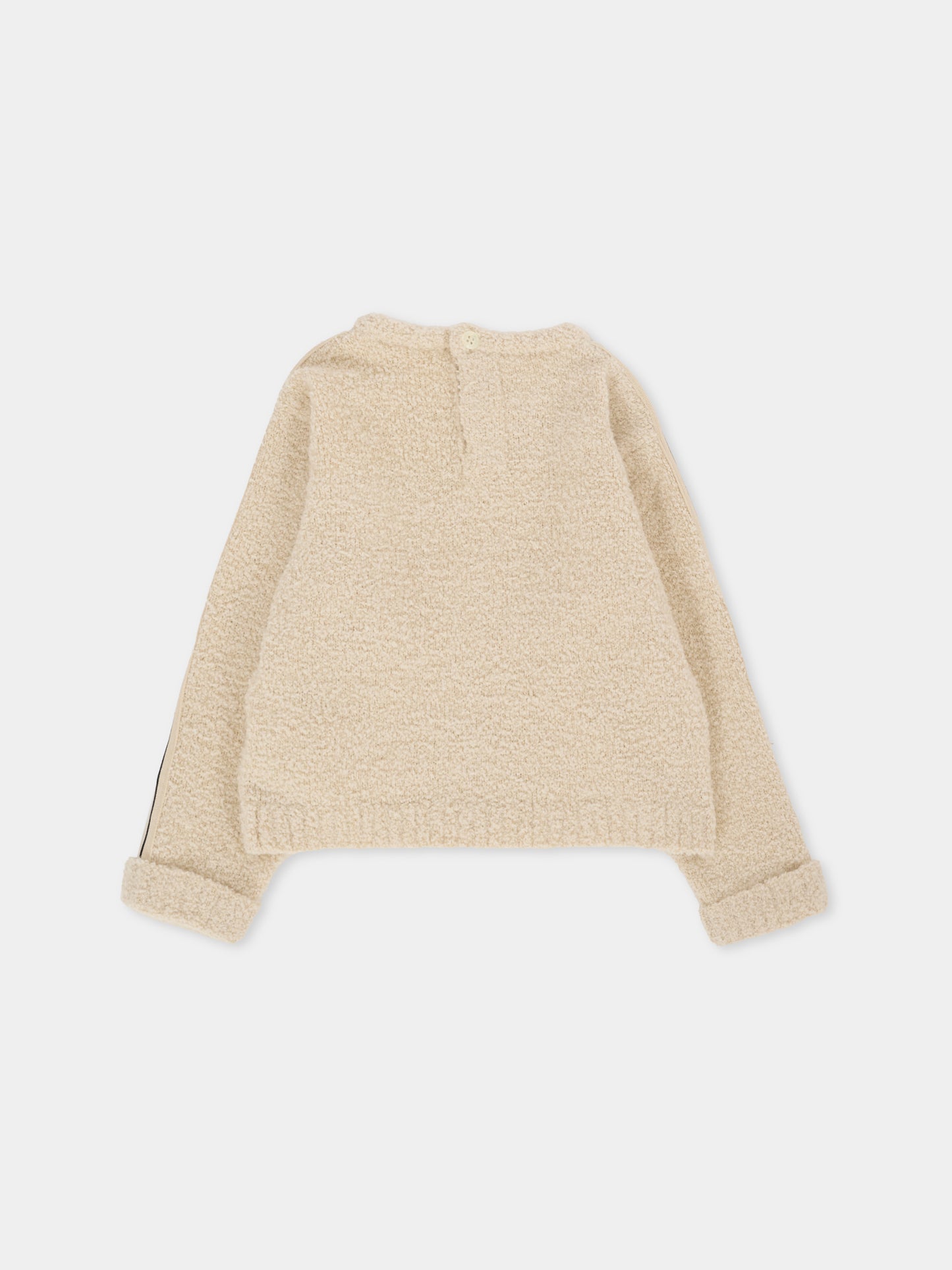 Maglione beige per neonati con logo,Palm Angels,PGXP003F25KNI0016F60