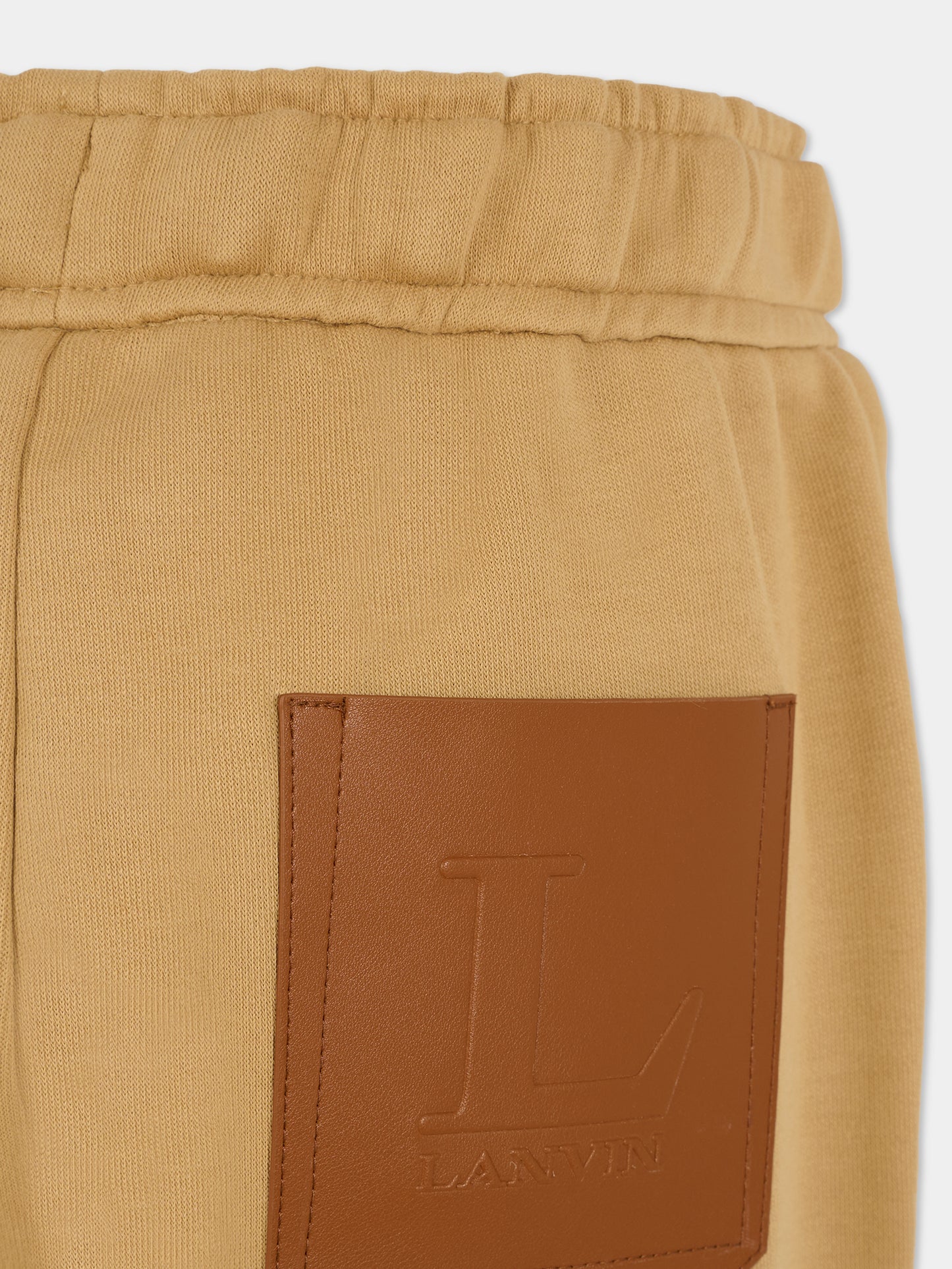 Pantaloni beige per bambino con logo,Lanvin Petite,N30299 276