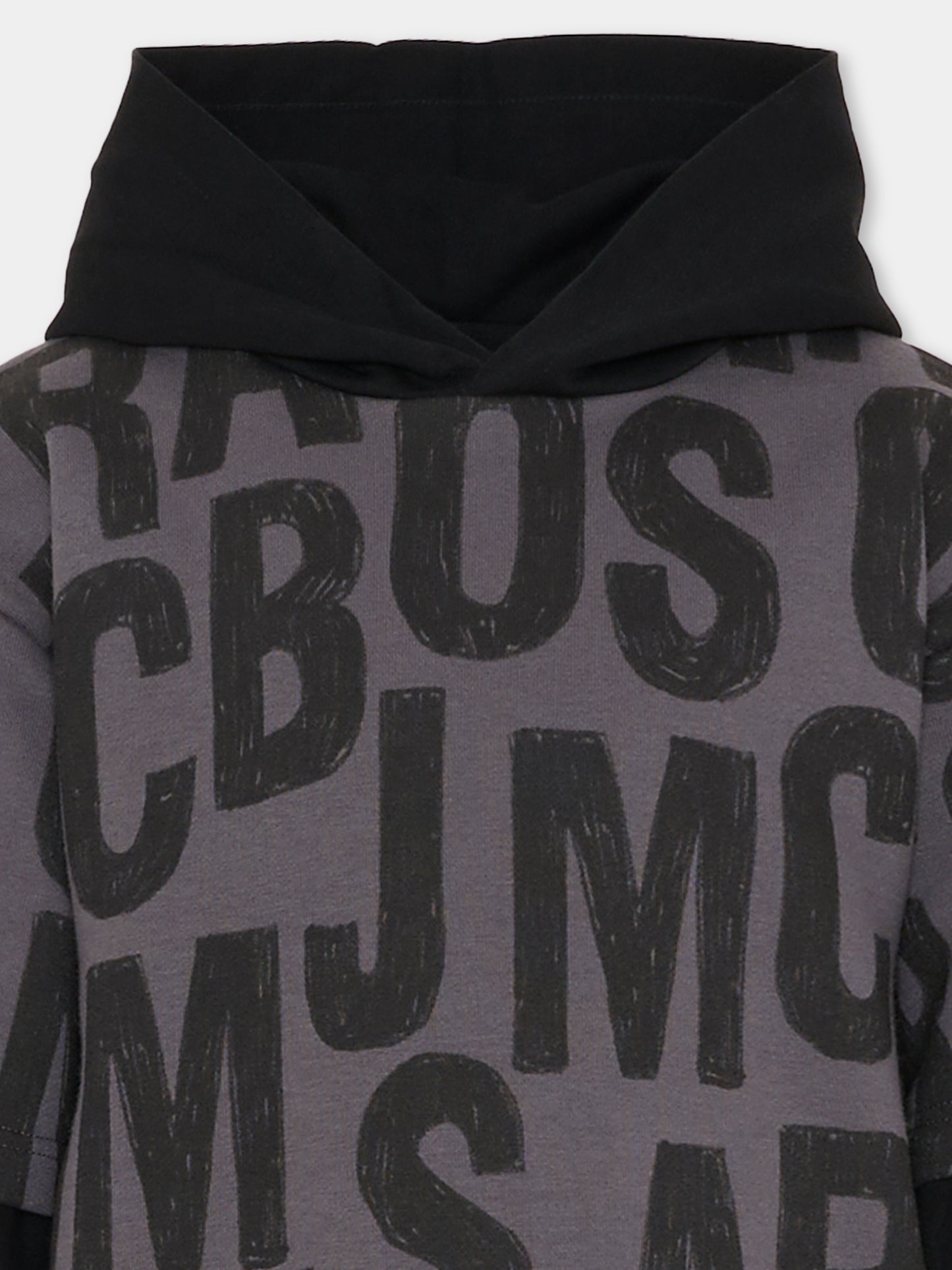 Felpa grigia per bambini con logo,Marc Jacobs,W60626 075