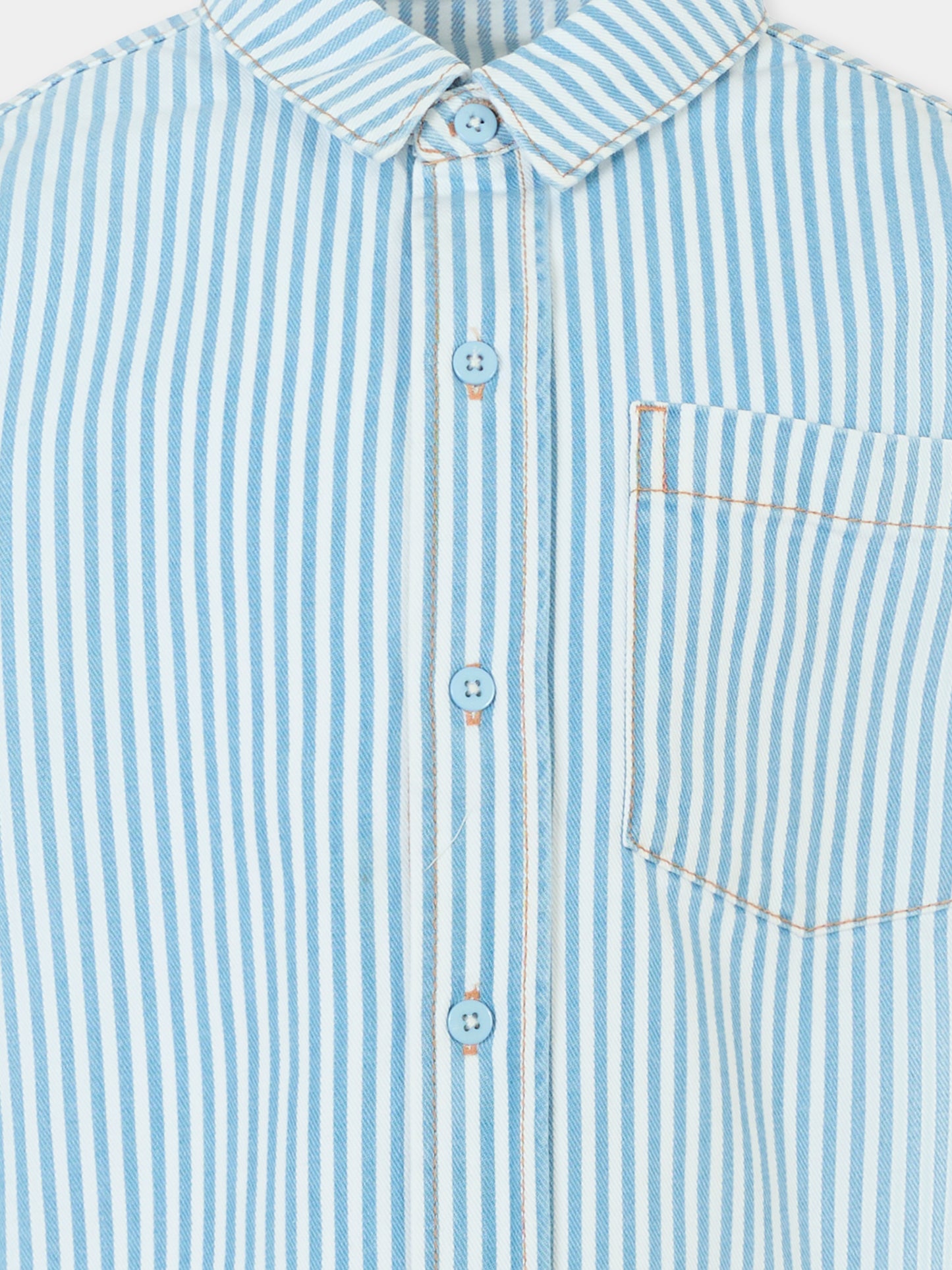 Camicia celeste per bambino con patch,Billieblush,U21194 N48