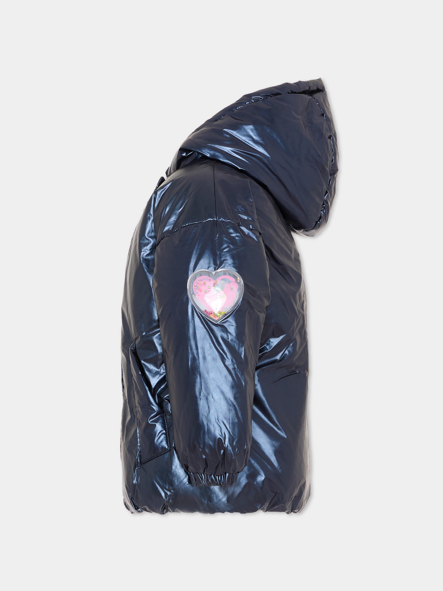 Piumino blu per bambina con cuore,Billieblush,U21354 85T