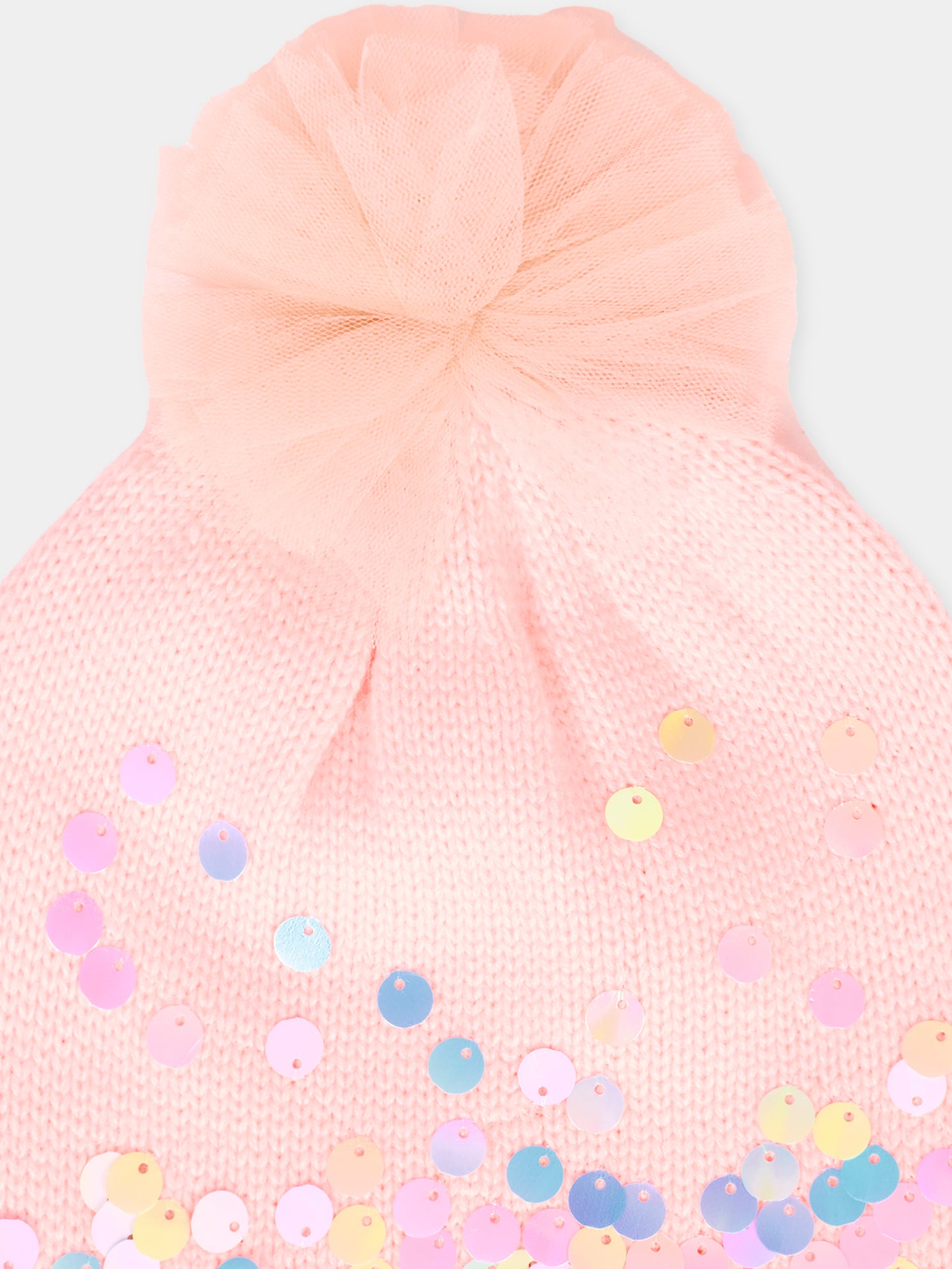 Berretto rosa per bambina con paillettes,Billieblush,U21510 408