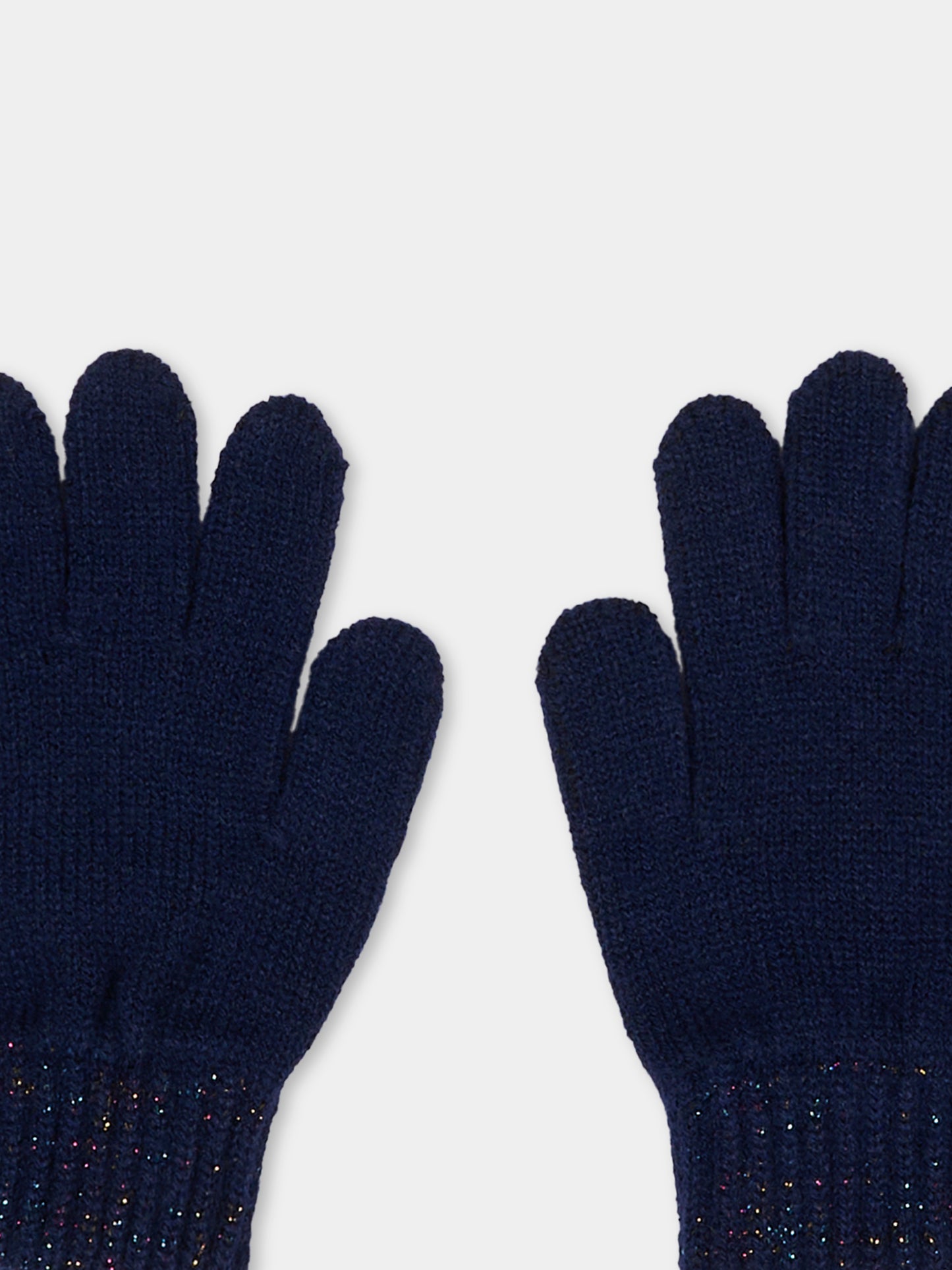 Guanti blu per bambina con logo,Billieblush,U21526 85T