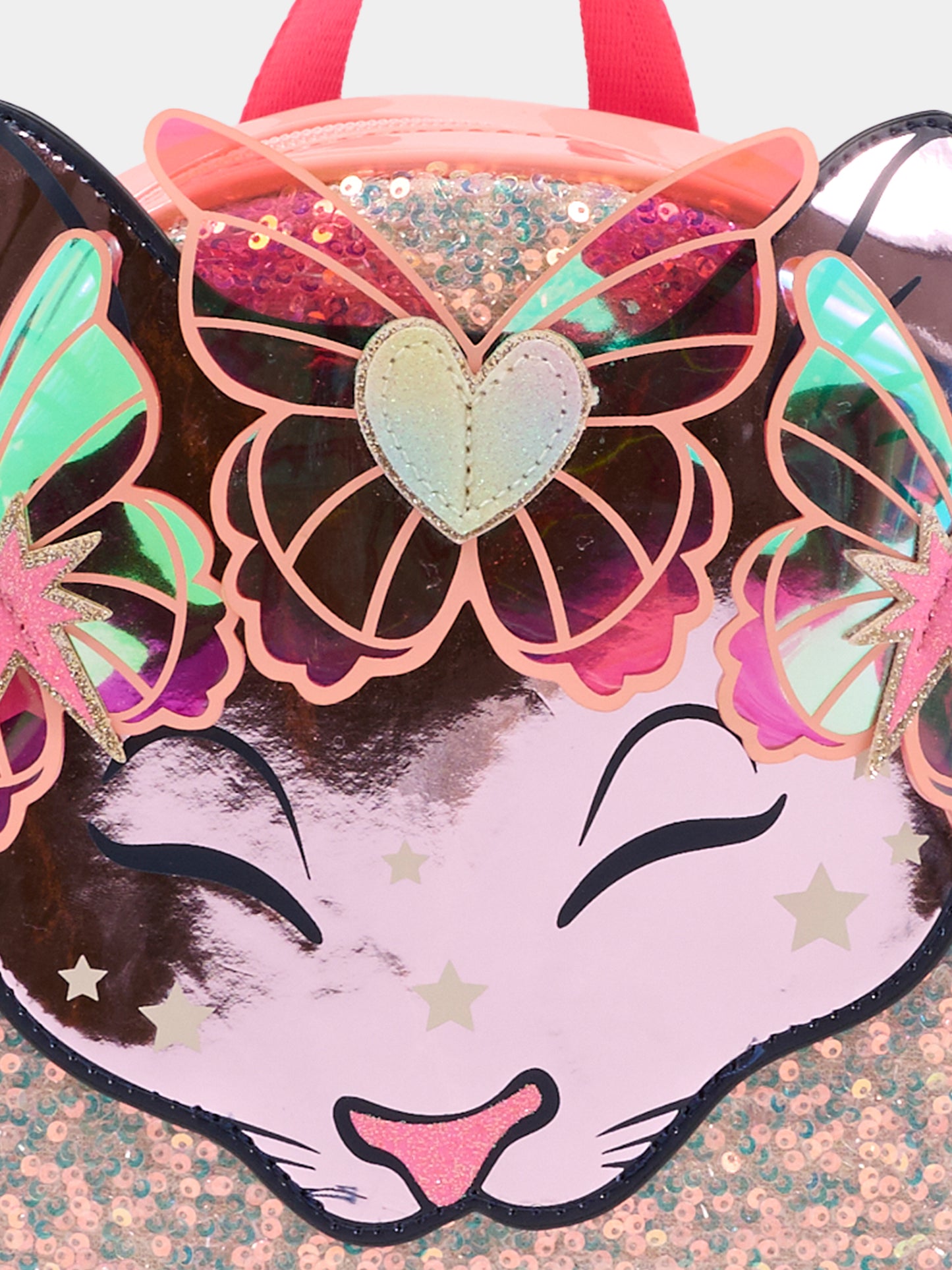 Zaino rosa per bambina con gatto e farfalle,Billieblush,U21532 408