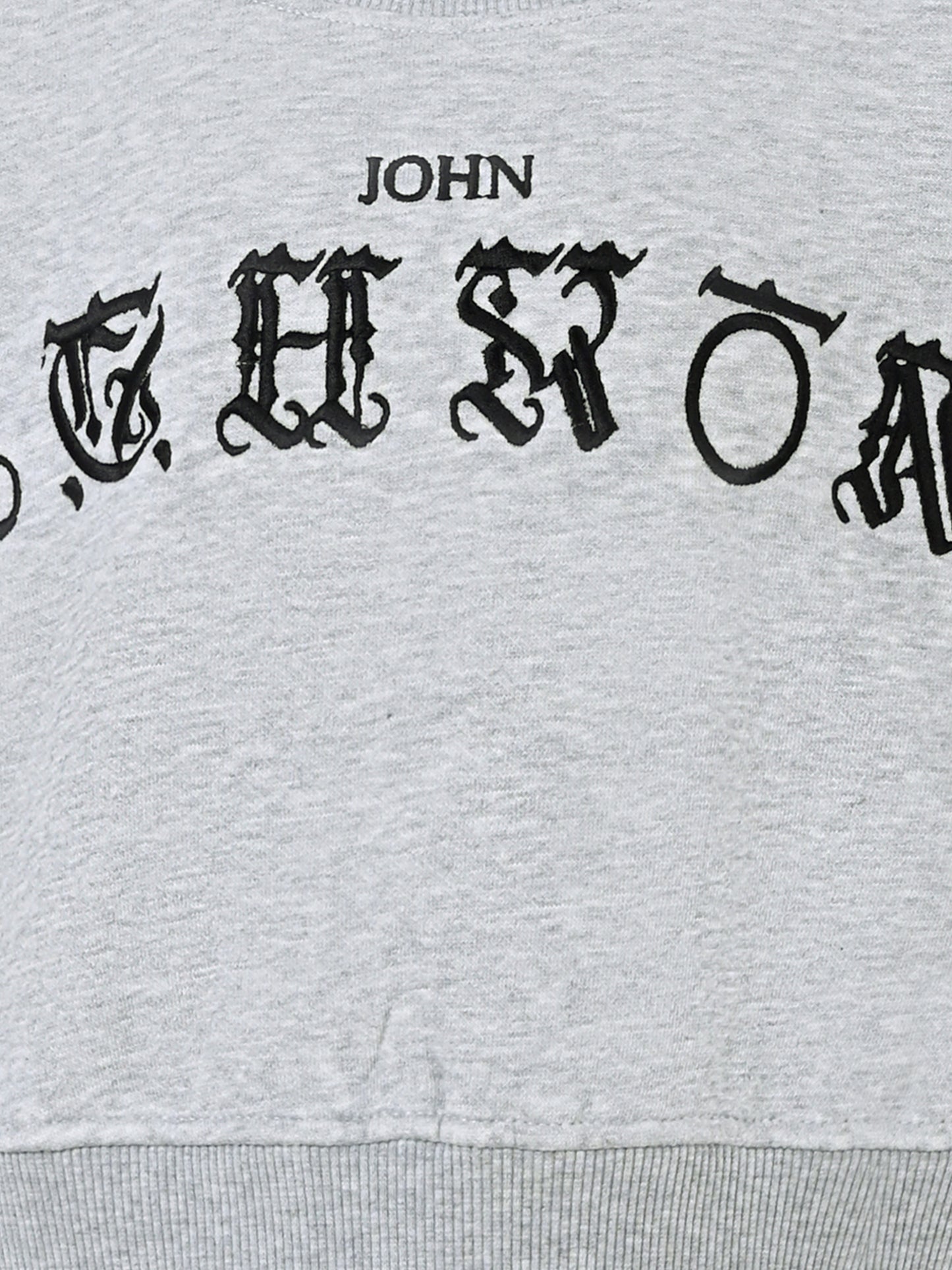 Felpa crop grigia per bambina con logo ricamato,Richmond,RGA25034FE GREY MELANGE