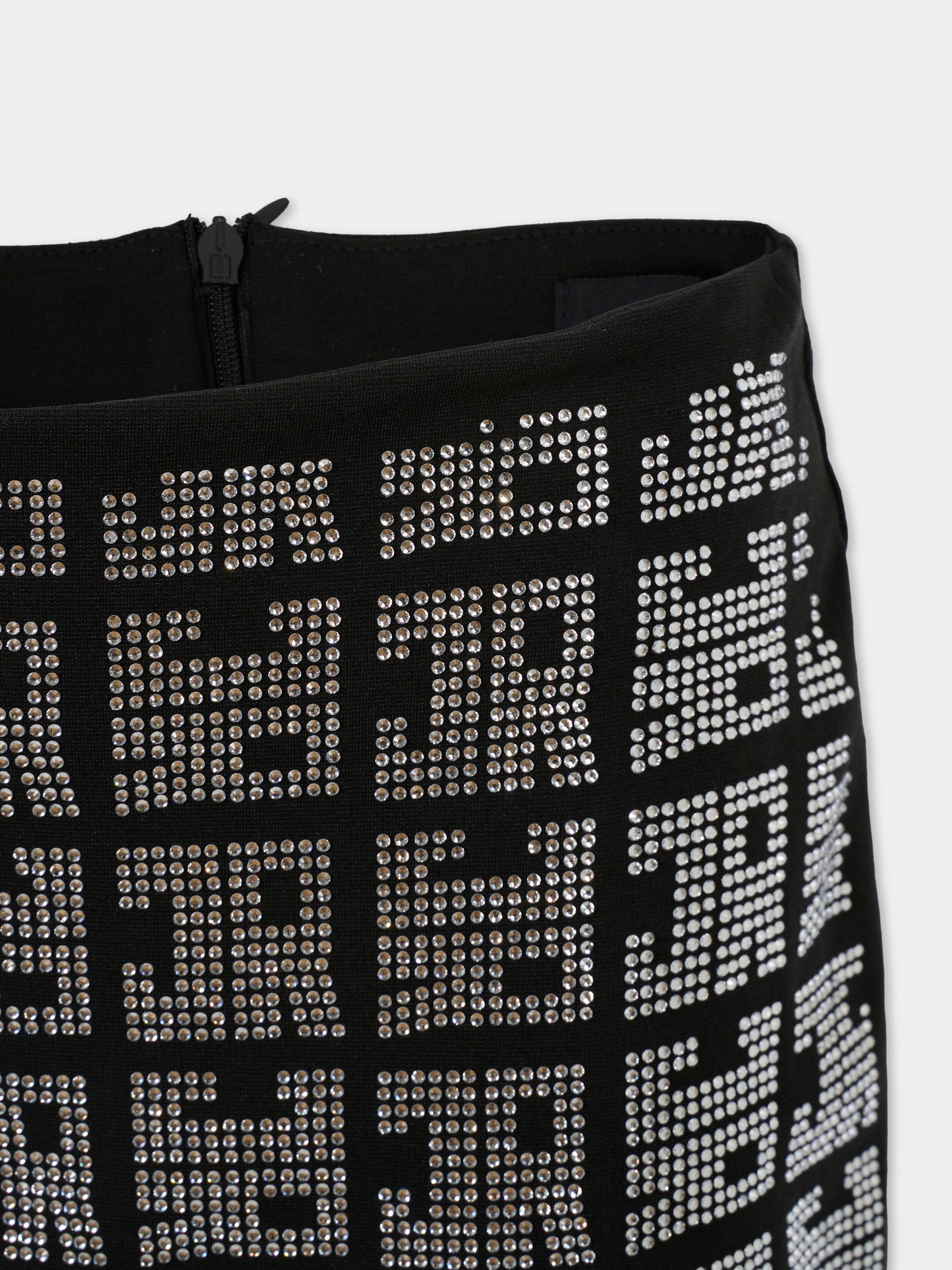 Gonna nera per bambina con logo di strass,Richmond,RGA25190GO BLACK