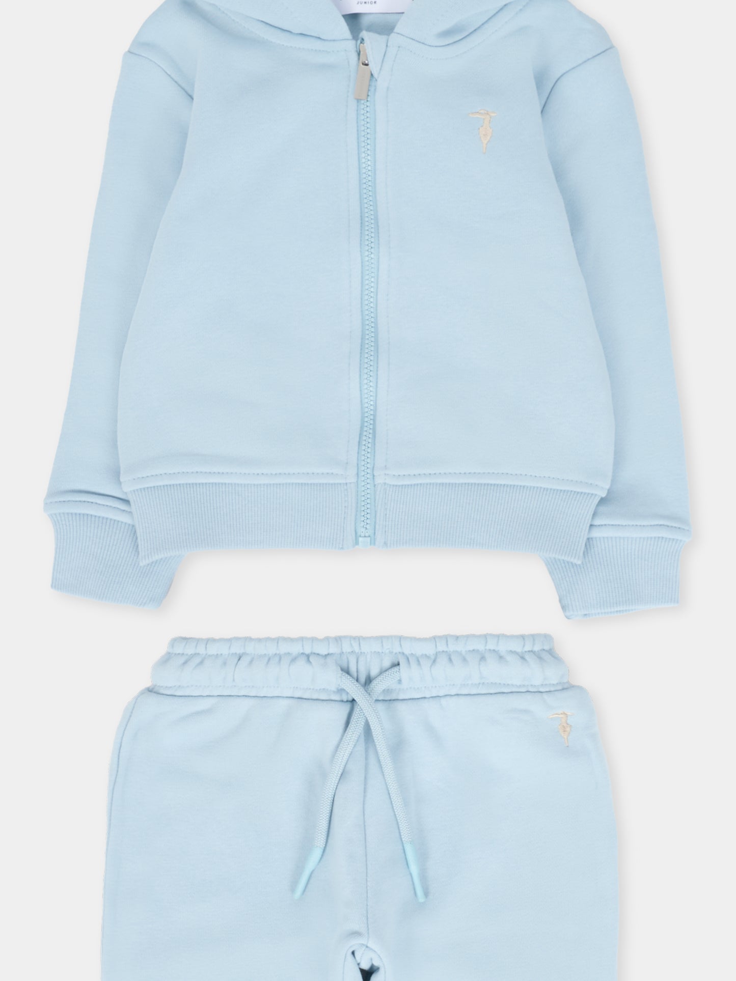 Completo celeste per neonato con logo,Trussardi Junior,TIA25002CF BLUE STERLING