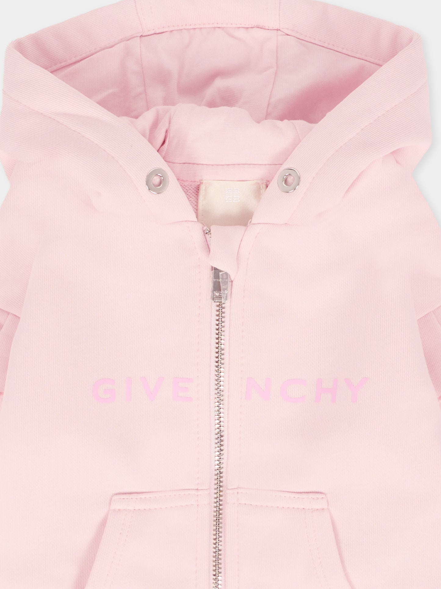 Felpa rosa per neonata con logo,Givenchy Kids,H30898 44Z