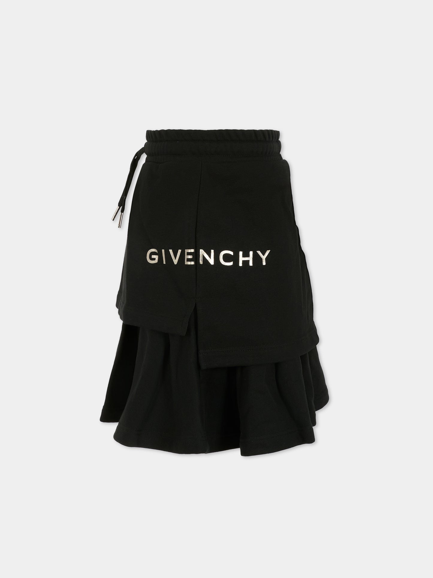 Gonna nera per bambina con logo,Givenchy Kids,H30975 09B