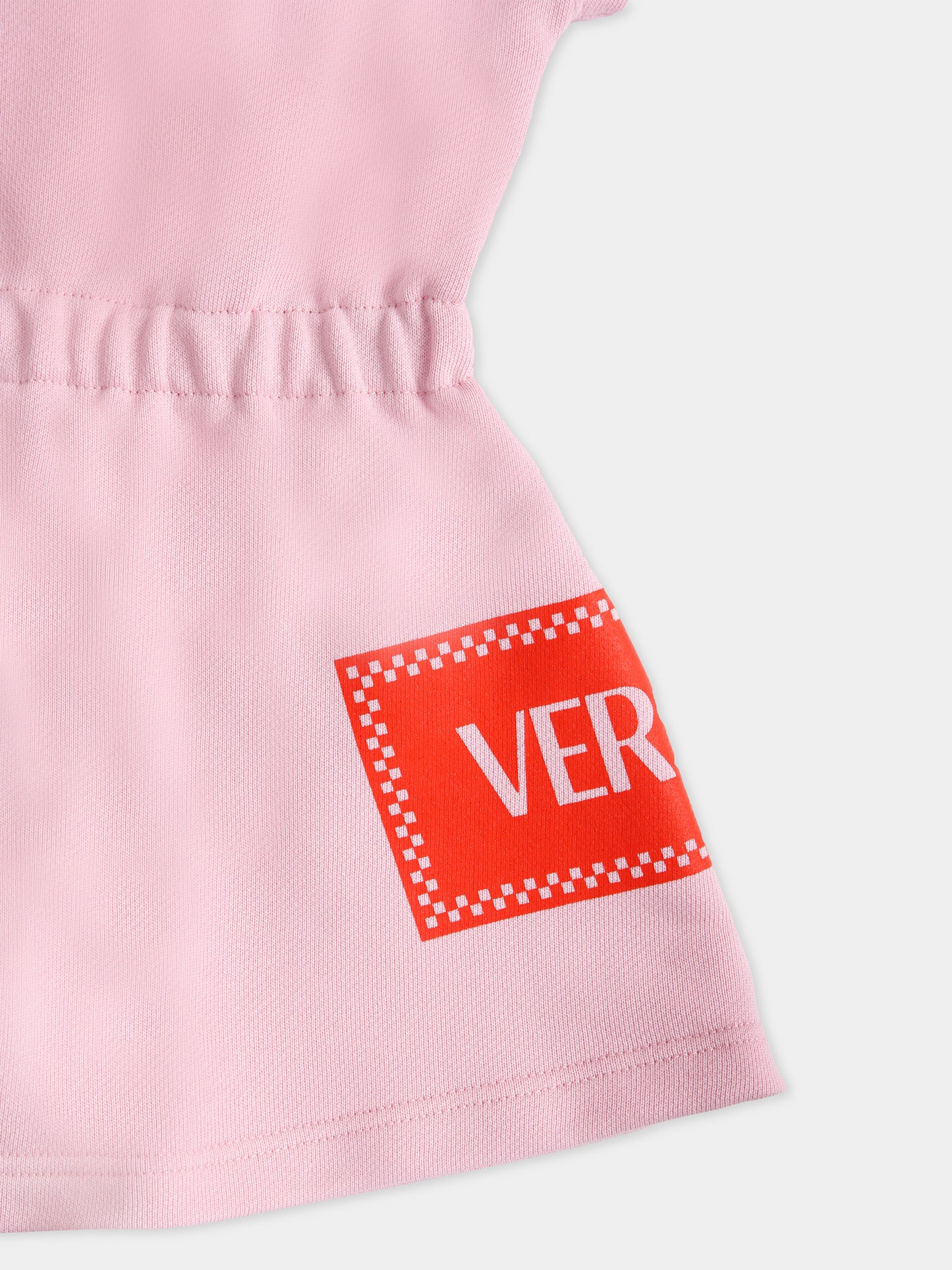 Vestito rosa con '90s vintage logo per neonata,Versace,1021033 1A13182 2PZ60