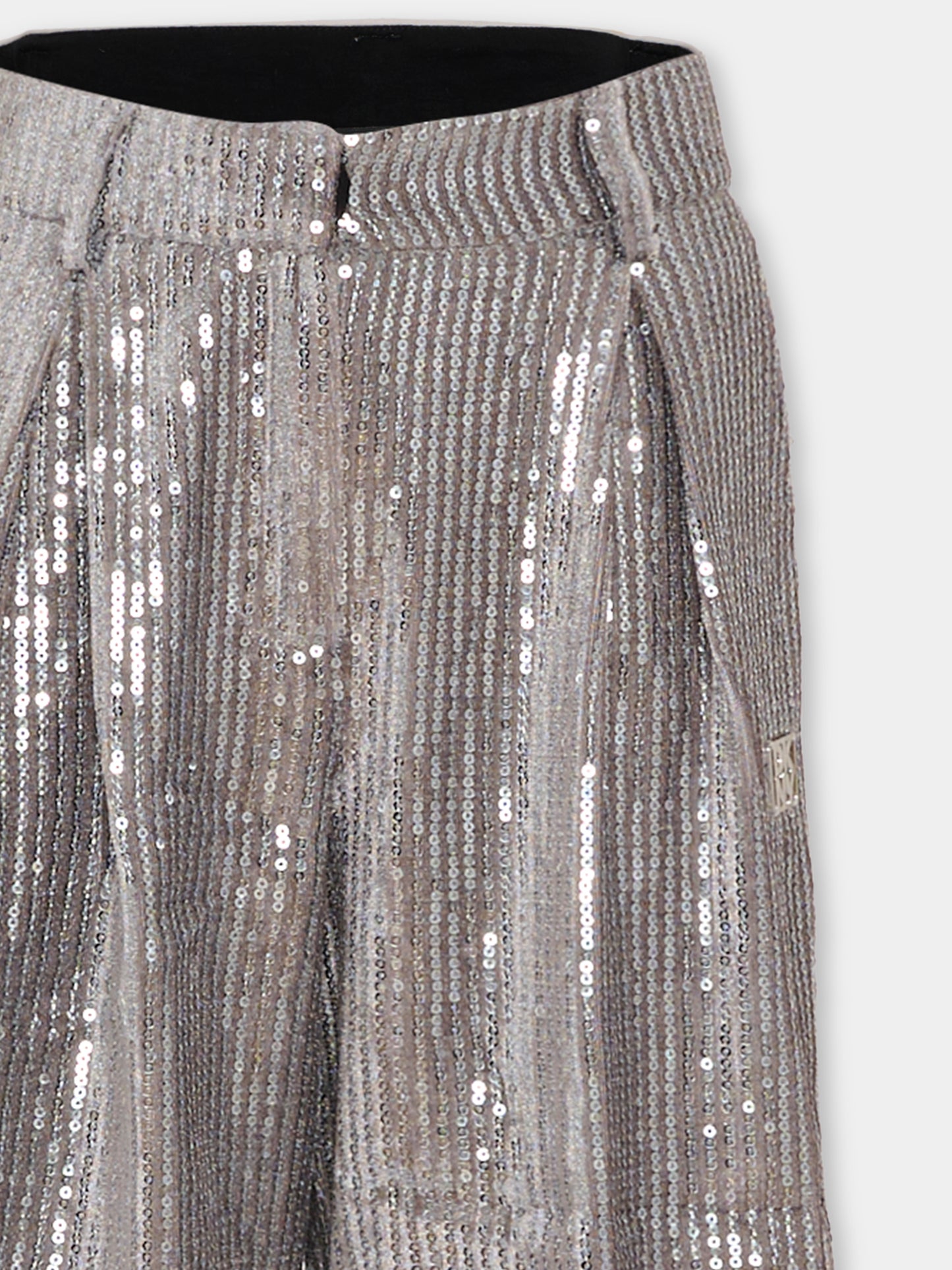 Pantaloni argento per bambina con paillettes,Dkny,D62374 016