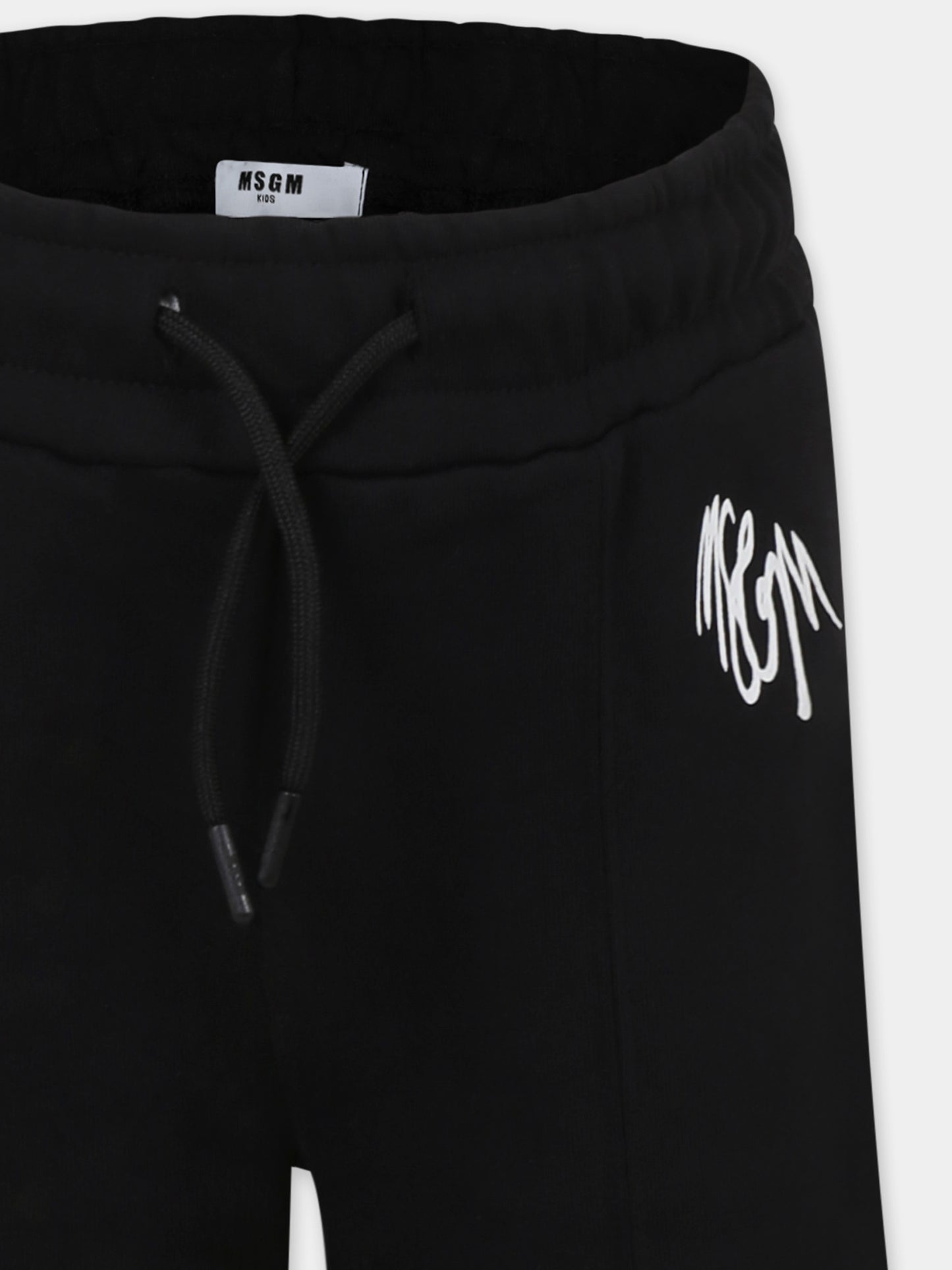 Pantaloni neri per bambina con logo,Msgm Kids,F4MSJGFP066 110