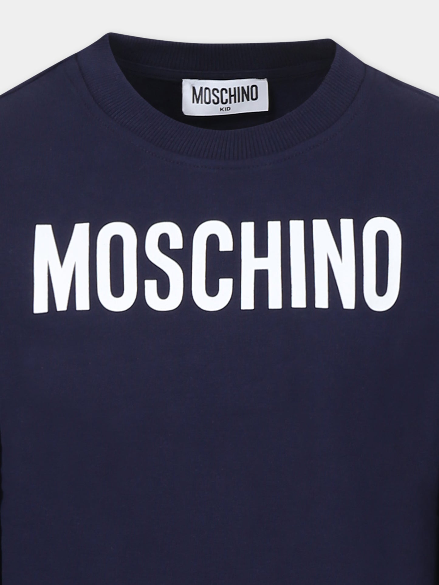Completo blu per bambini con logo,Moschino Kids,HUK045 LDA21 40016