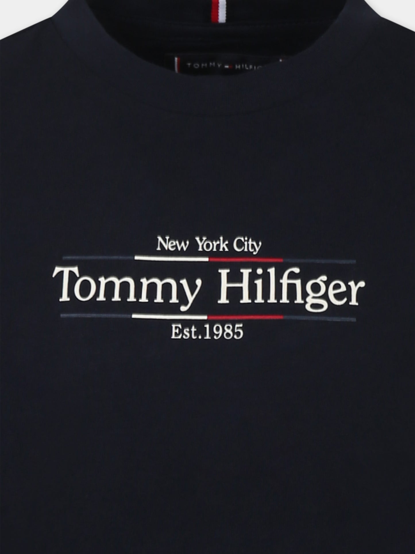T-shirt blu per bambino con logo,Tommy Hilfiger Junior,KB0KB09158 DW5