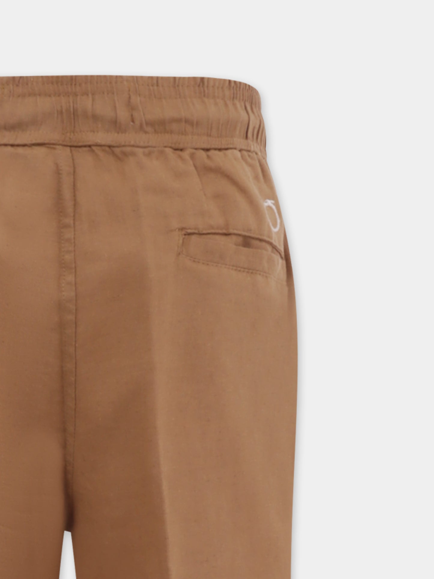 Pantaloni beige per bambino con logo,Trussardi Junior,TBP25094PA BEIGE MOICA