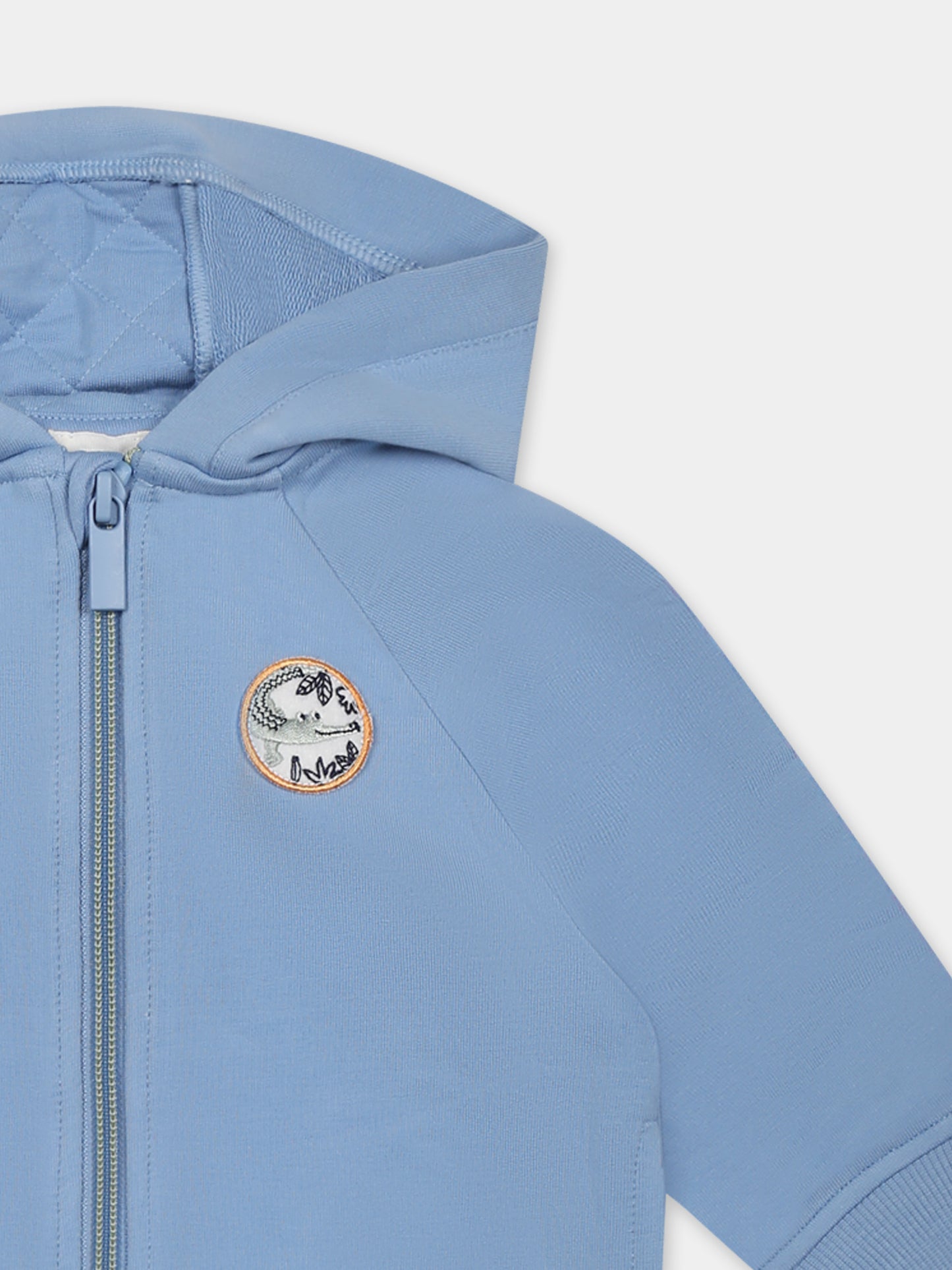 Felpa celeste per neonato con patch,Carrement Beau,Y30129 822