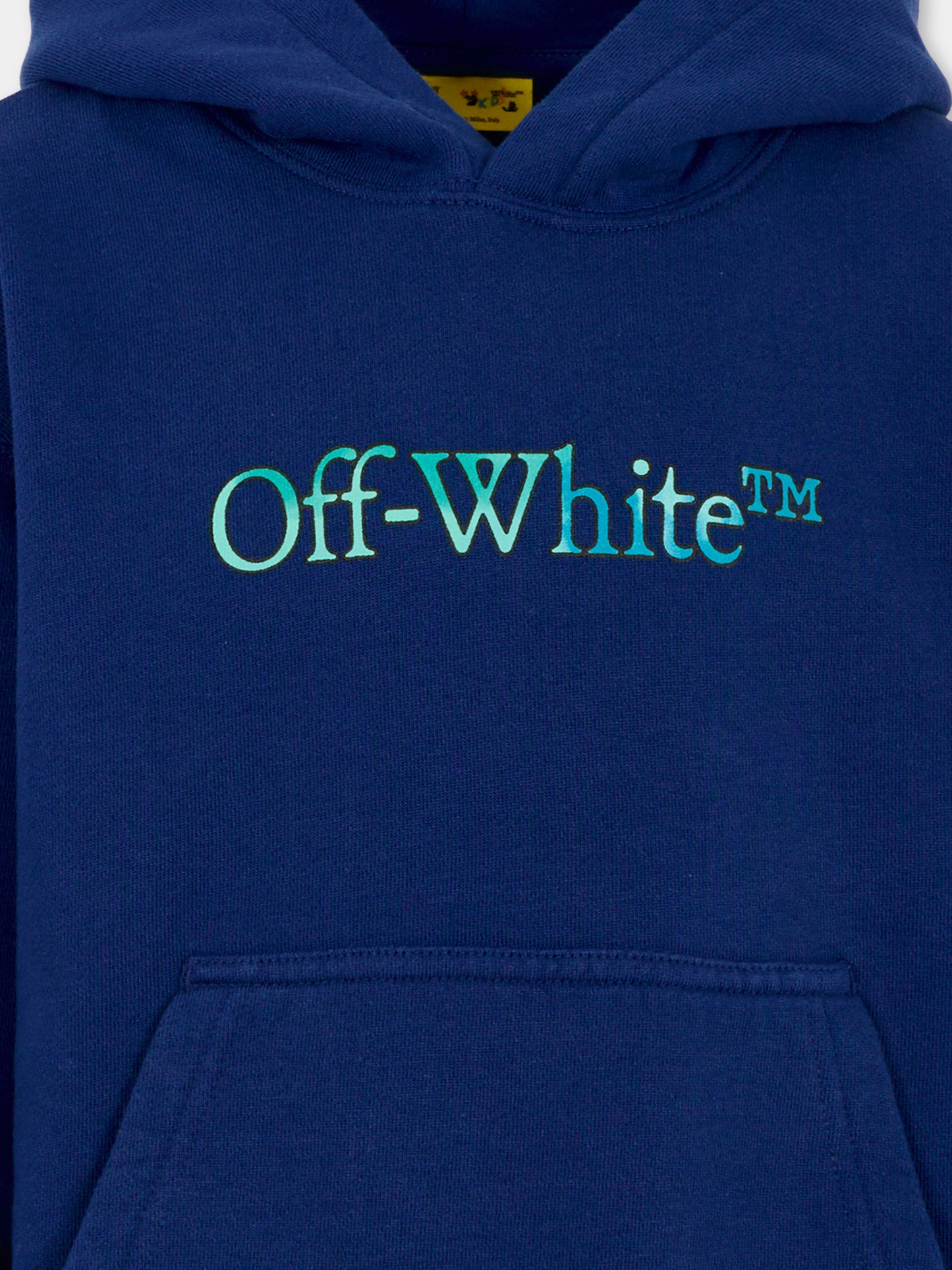 Felpa blu per bambino con logo,Off White,OBBB001F25FLE0074584