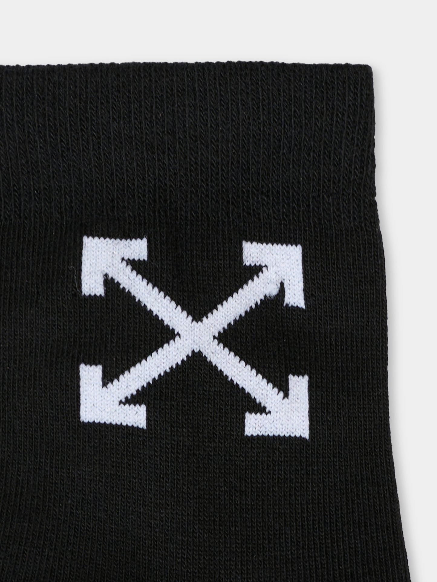 Calze nere per bambini con frecce bianche,Off White,OBRA004C99KNI0011001