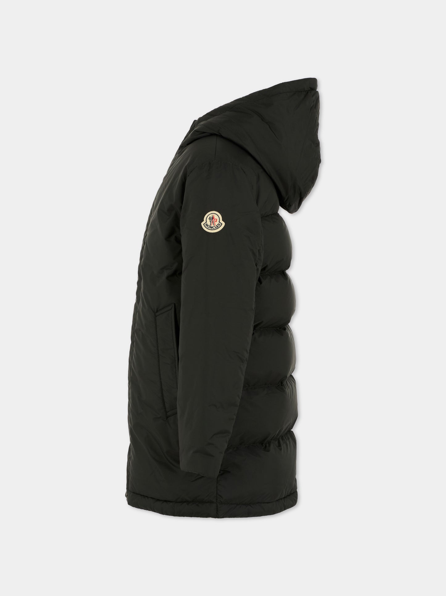 Parka Gesudar nero per bambino con logo,Moncler Kids,K2954 1C00010 53A5E 999