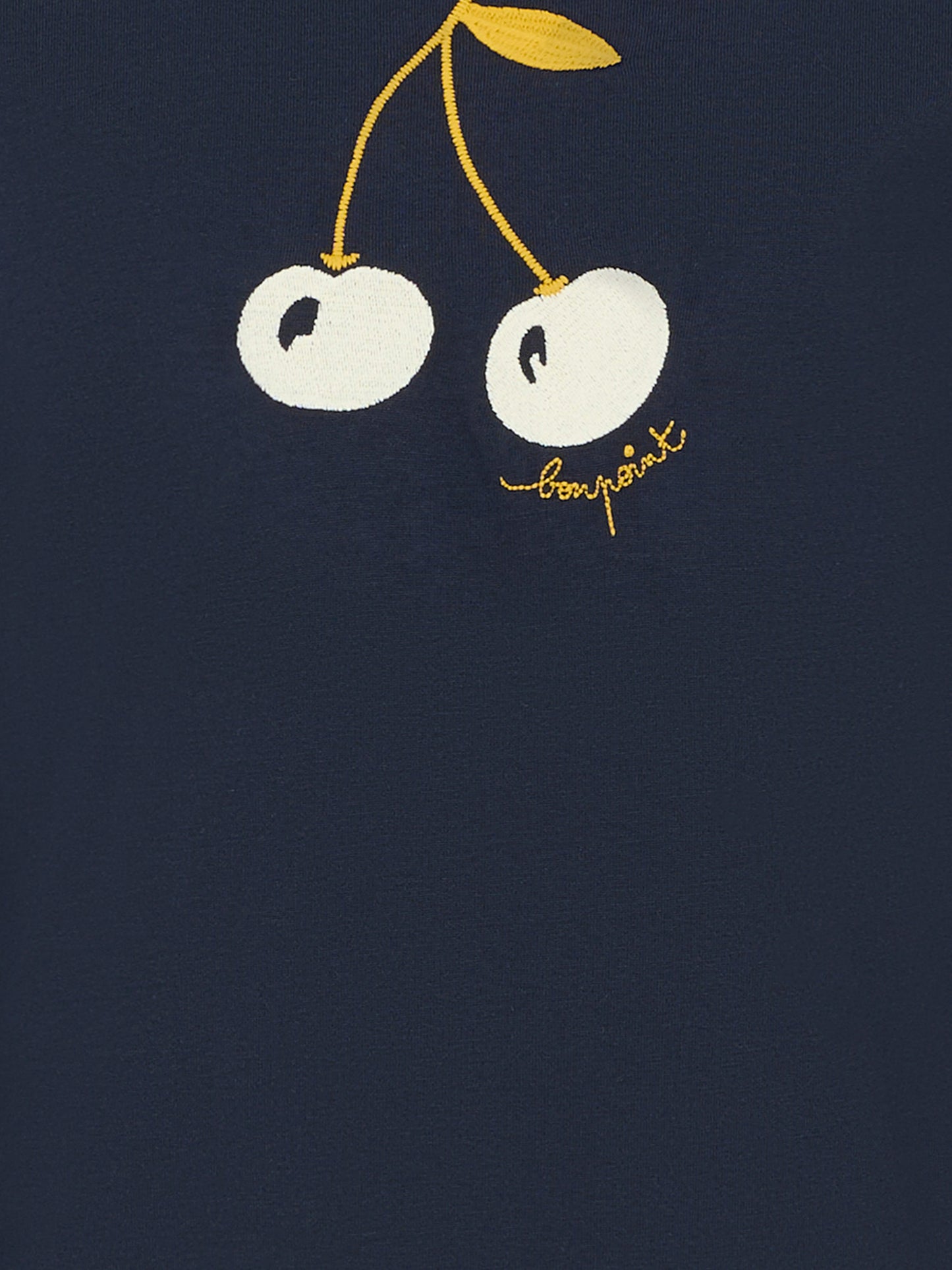T-shirt blu per bambina con ciliegie e logo,Bonpoint,W05GTSK00021 170