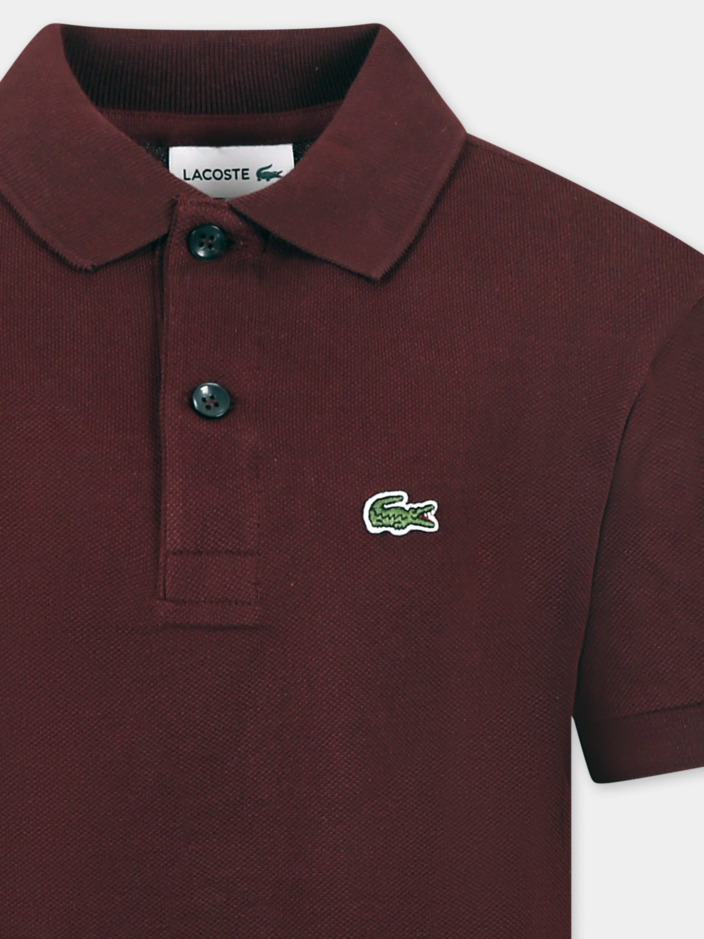 Polo bordeaux per bambini con coccodrillo,Lacoste,PJ2909 BZD