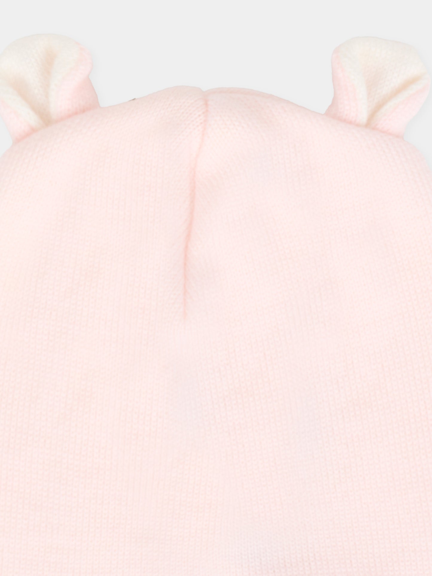 Berretto rosa per neonata con orecchie bianche,Little Bear,2115 CIPRIA/LATTE