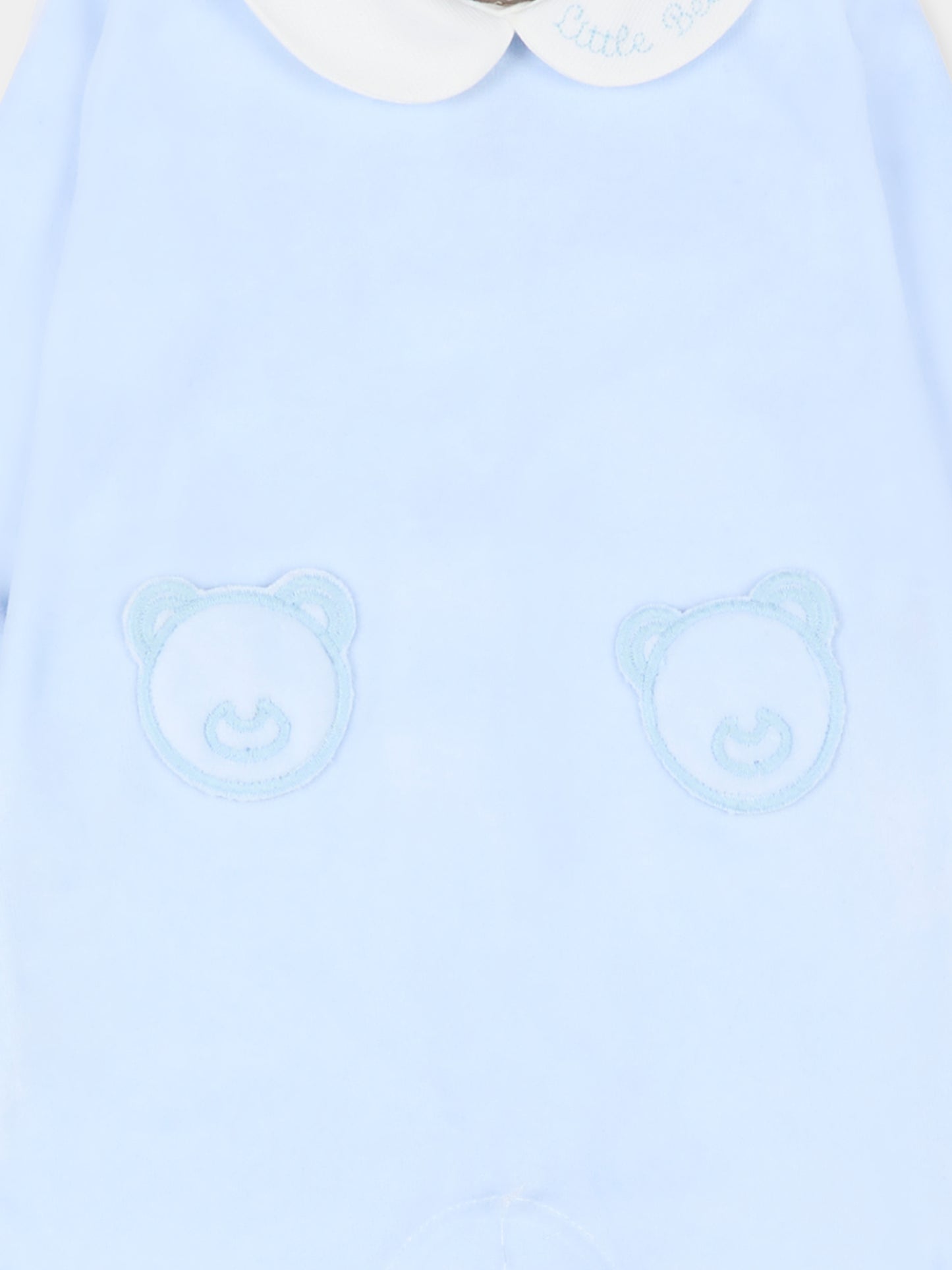 Tutina celeste per neonato con logo,Little Bear,2020 CIELO
