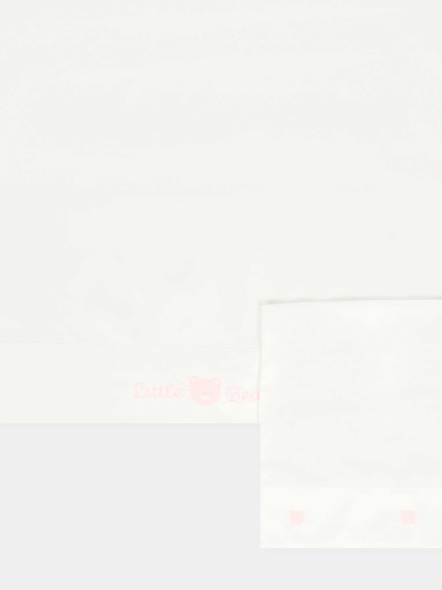 Set lenzuola bianco per neonata con orsetto e logo,Little Bear,2044 LATTE/ROSA