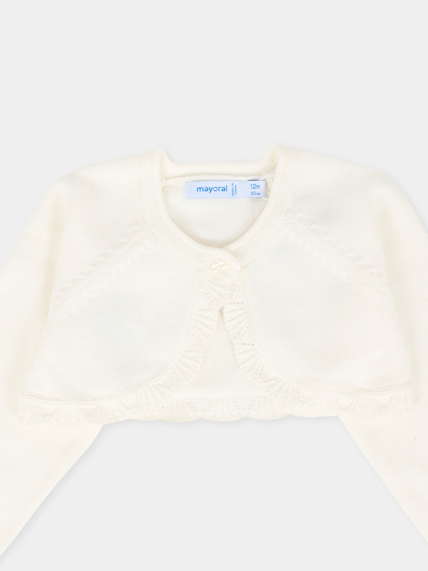 Cardigan avorio per neonata,Mayoral,308 073