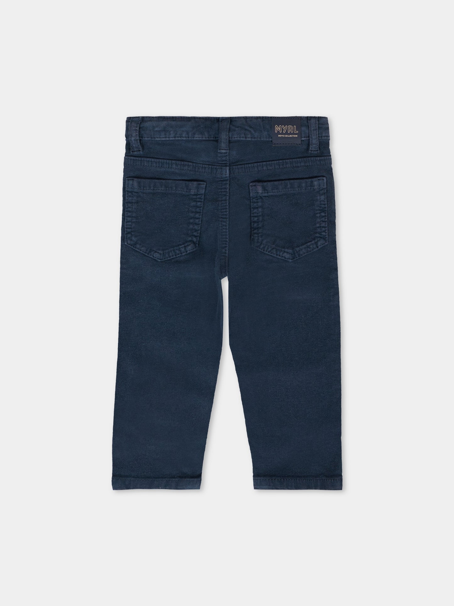 Pantaloni blu per neonato con patch logato,Mayoral,542 057