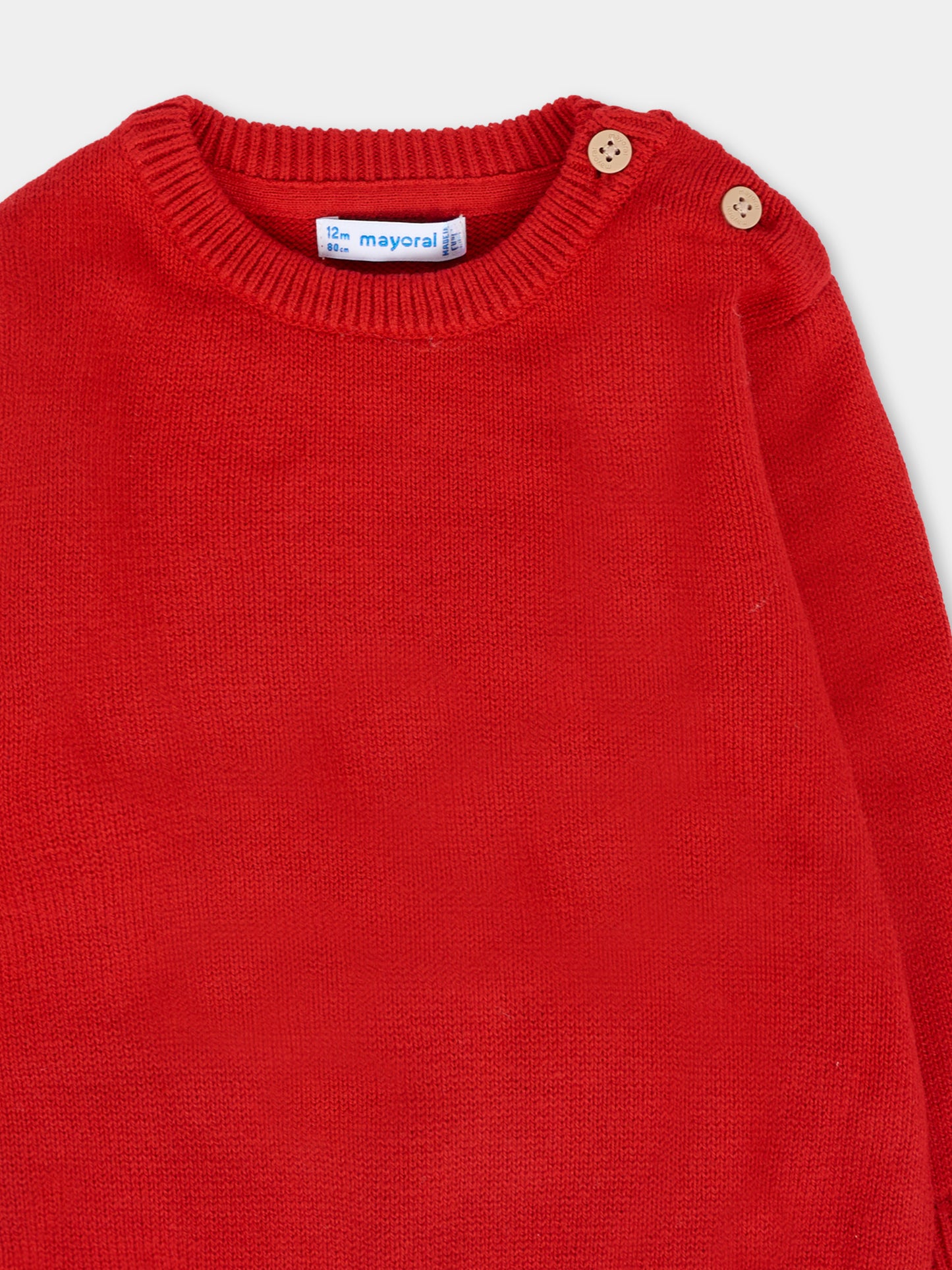 Maglione rosso per neonato con logo,Mayoral,351 047
