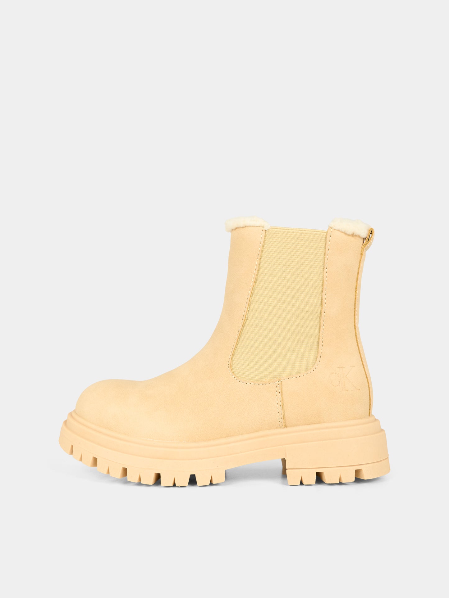 Stivaletti beige per bambina con logo,Calvin Klein Kids,V3A5 83126 0315500