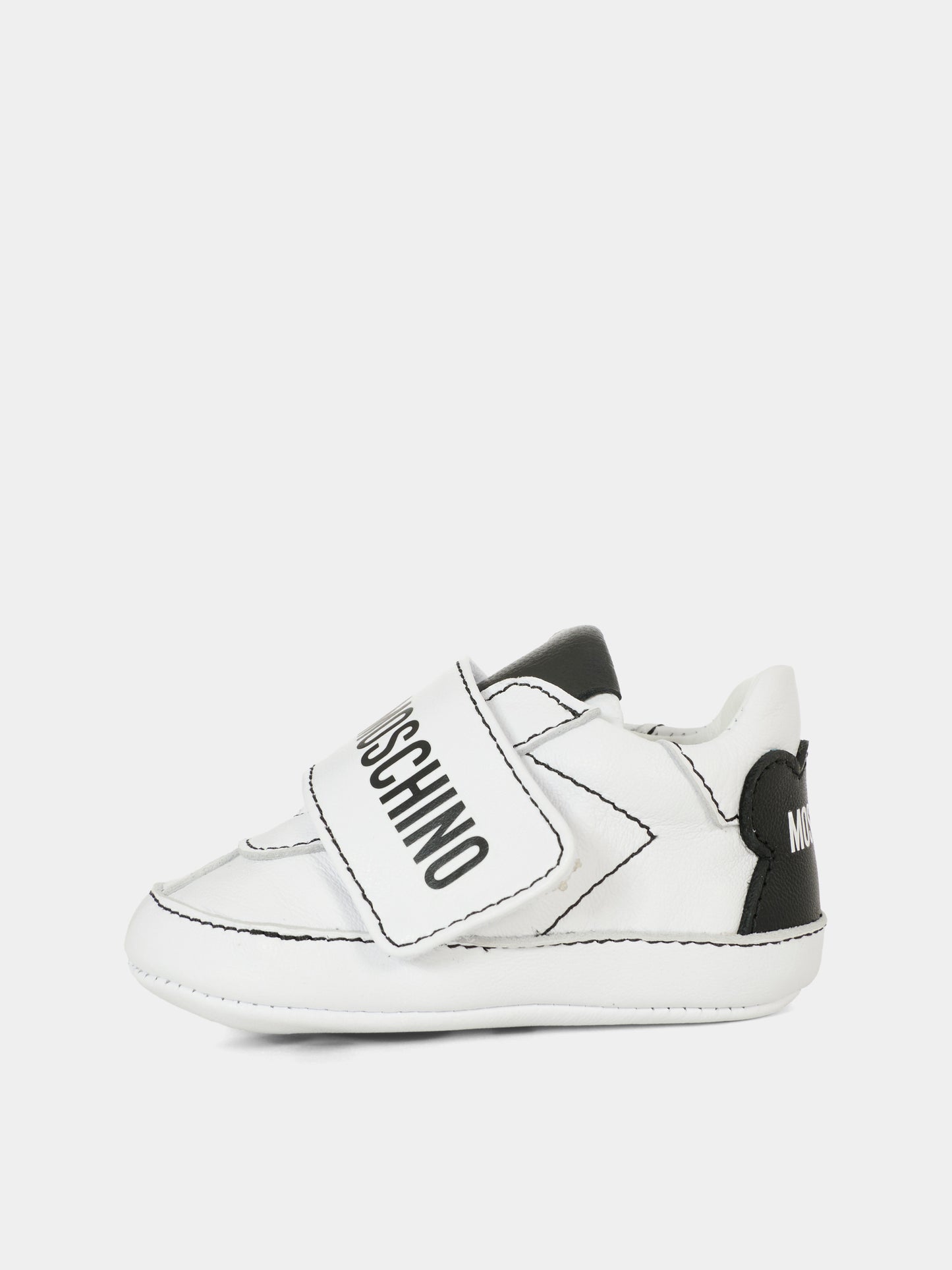 Sneakers bianche per neonati con logo,Moschino Kids,81808 - VAR1