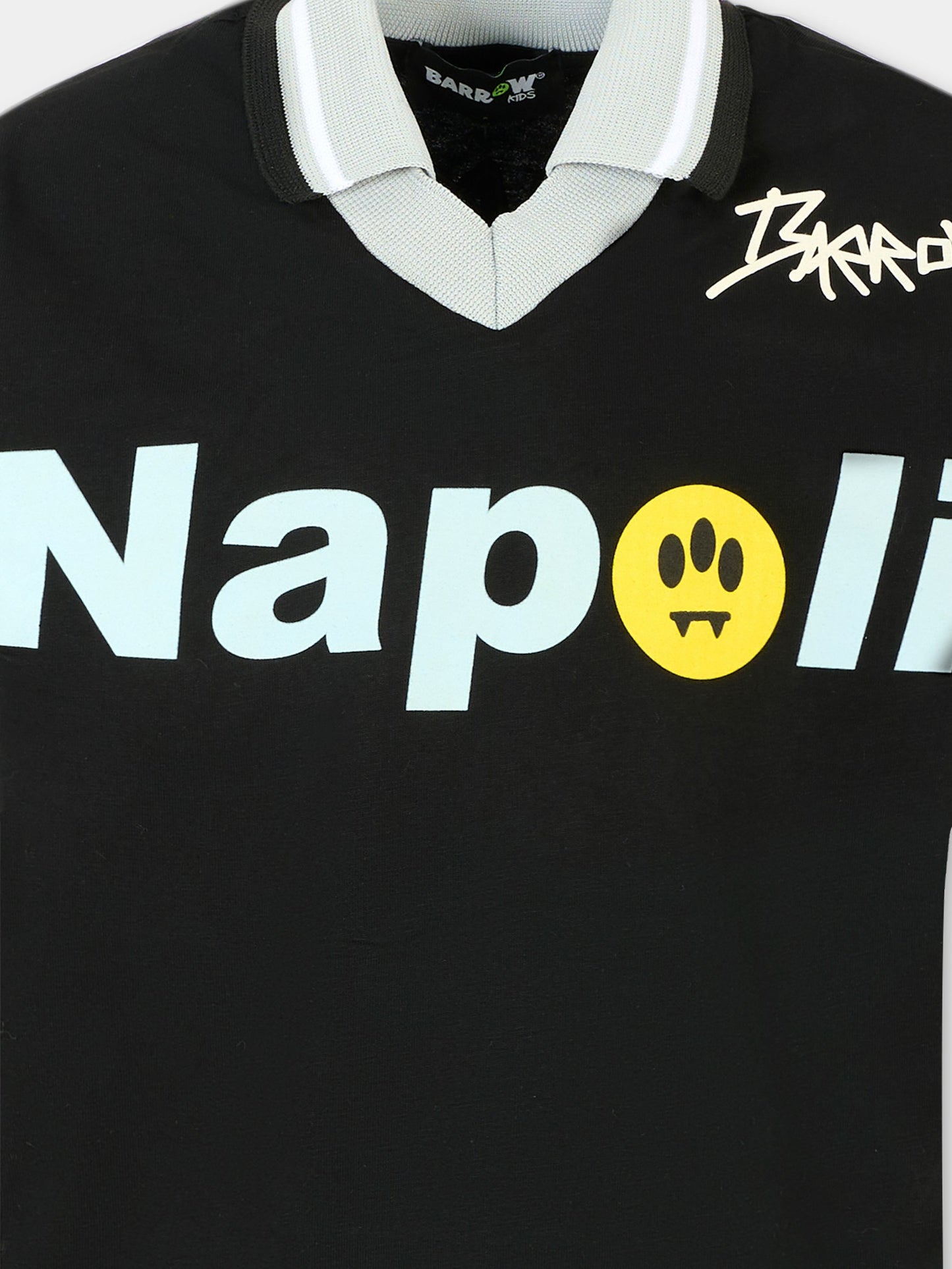 T-shirt nera per bambino con smile e scritta Napoli,Barrow,F5BKJUTH097 110