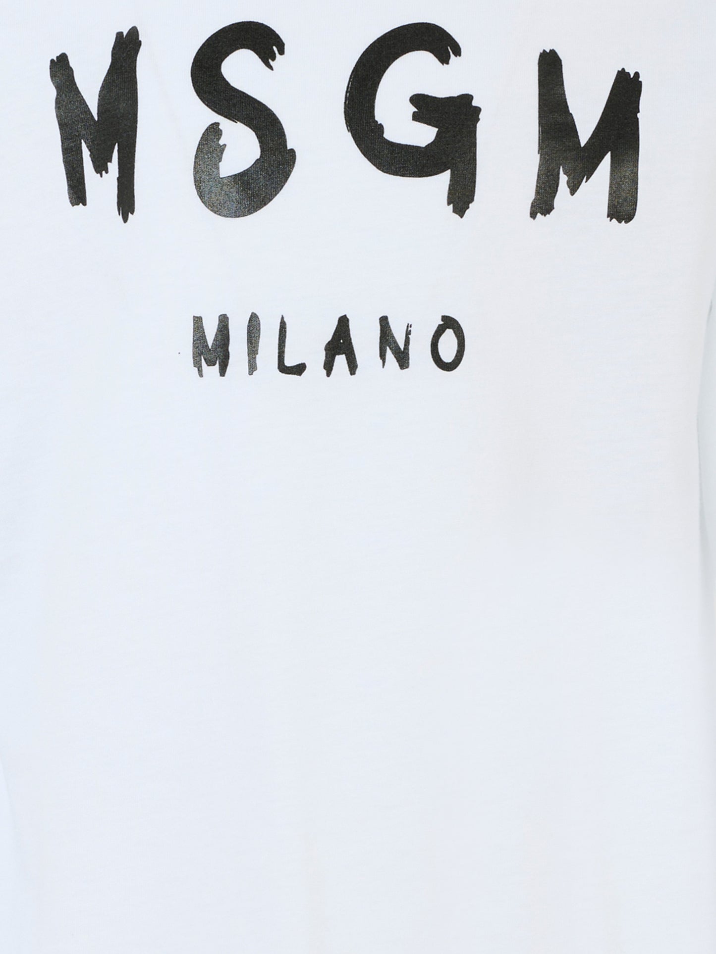 T-shirt bianca per bambini con logo nero,Msgm Kids,F5MSJUTH008 001