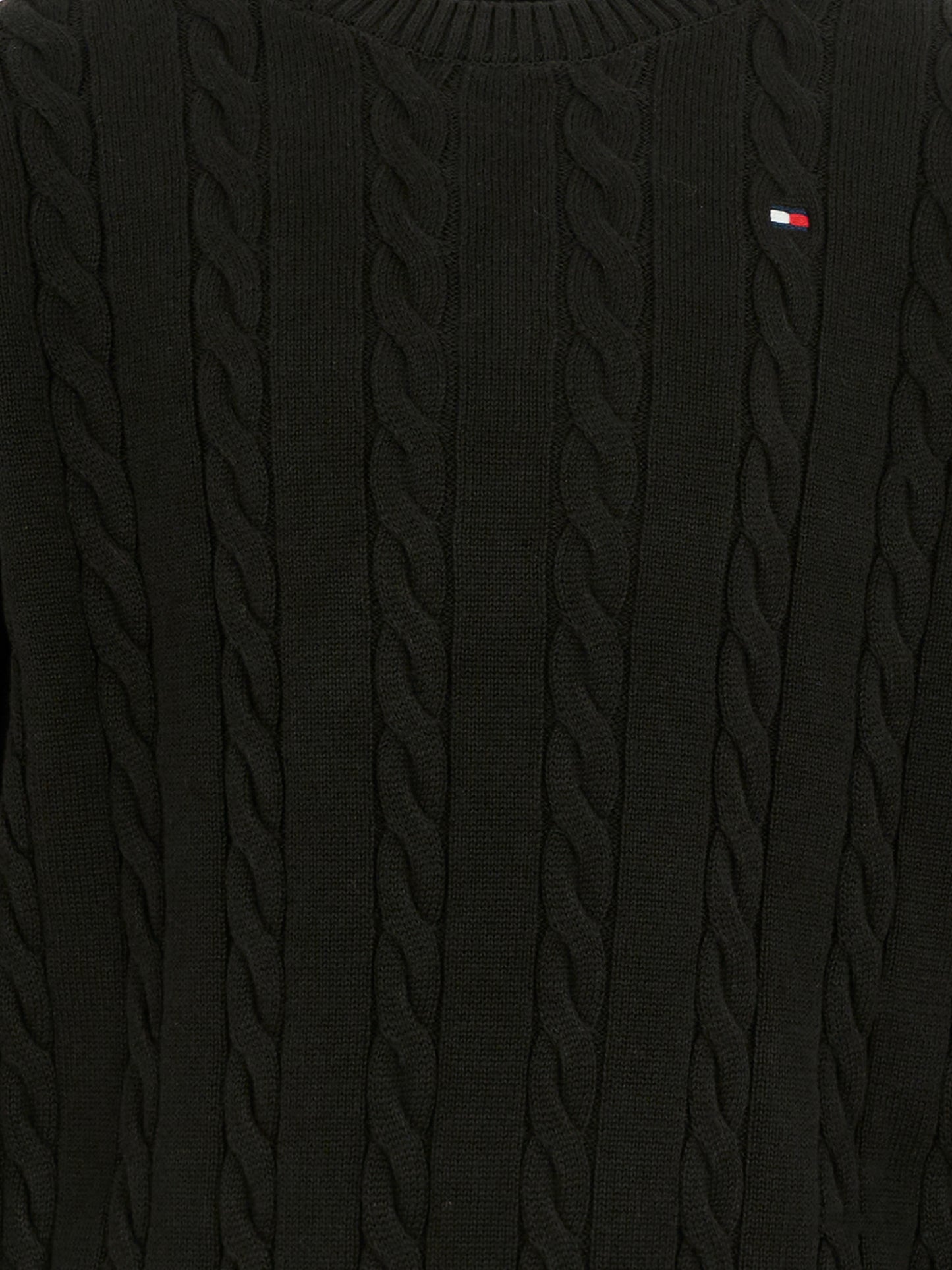 Maglione nero per bambini con bandierina,Tommy Hilfiger Junior,25WTHKB0KB09753 BDS