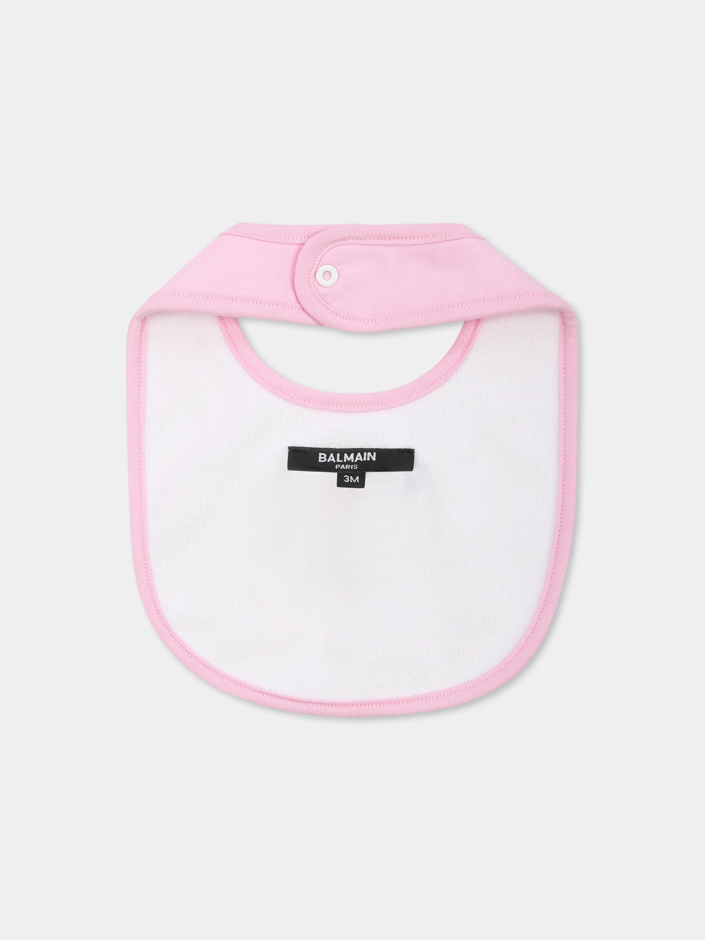 Set pagliaccetto rosa per neonata con logo,Balmain Kids,BUB52A Z1751 552AG