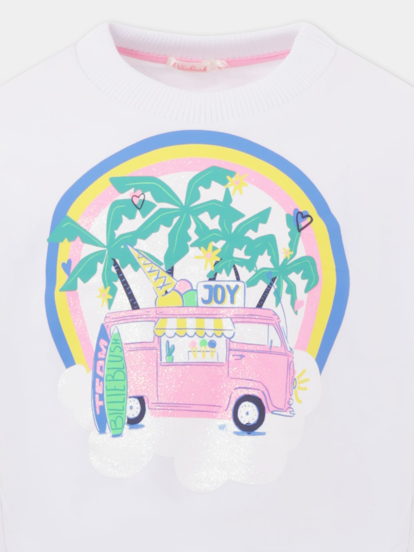 White sweatshirt for girl with print