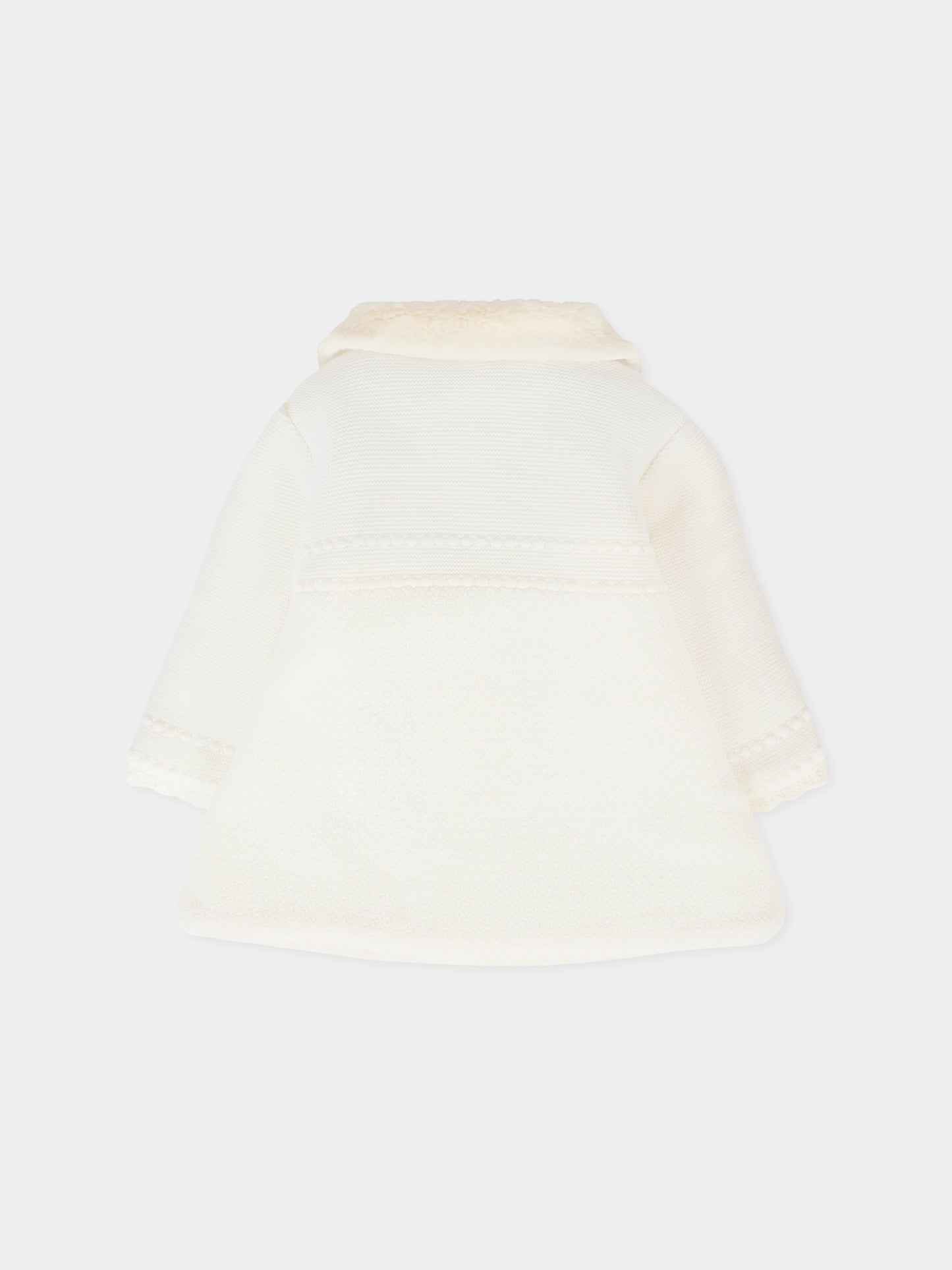 Cappotto avorio per neonata con logo,Paz Rodríguez,009 112843 60 H56