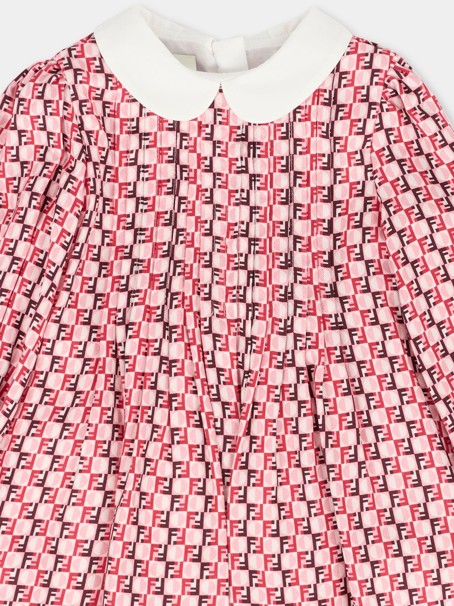 Vestito rosa per neonata con FF,Fendi Kids,BFB573 AYMG F1TKH