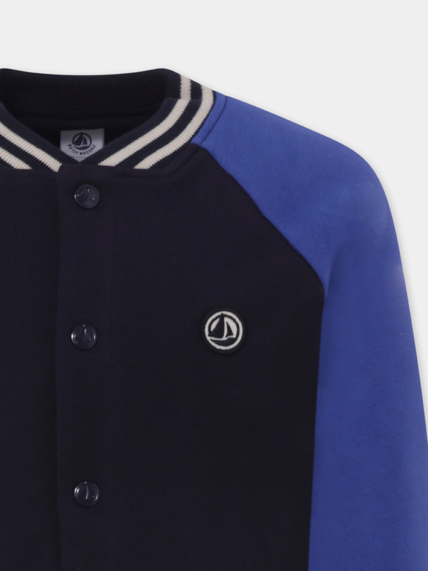 Bomber blu per bambino con logo,Petit Bateau,A0BIQ 01