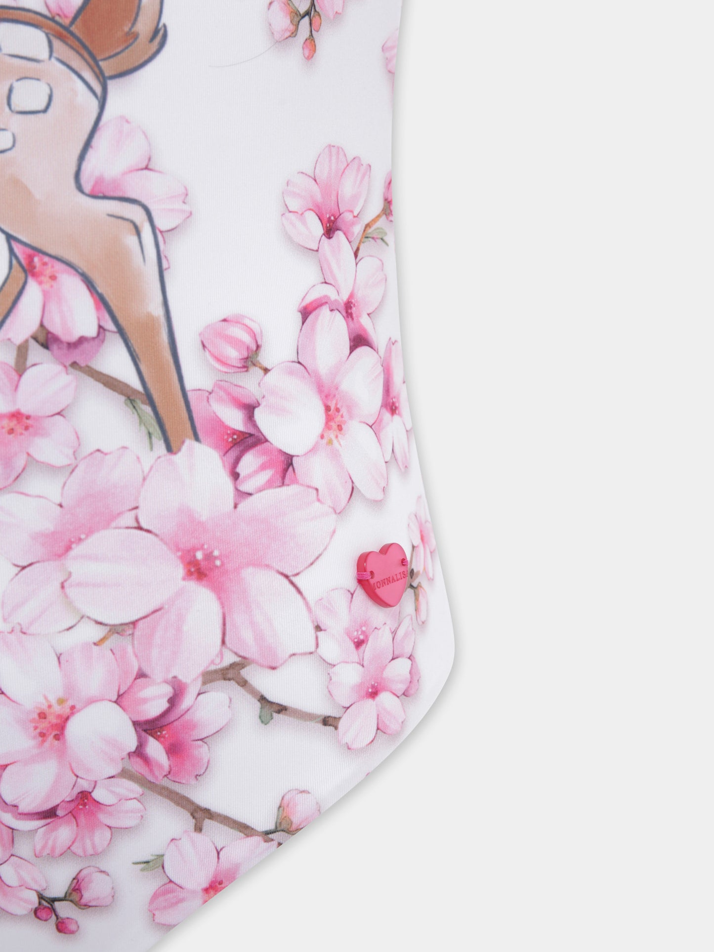 Costume intero bianco per bambina con Bambi,Monnalisa,19E060 5098 0099