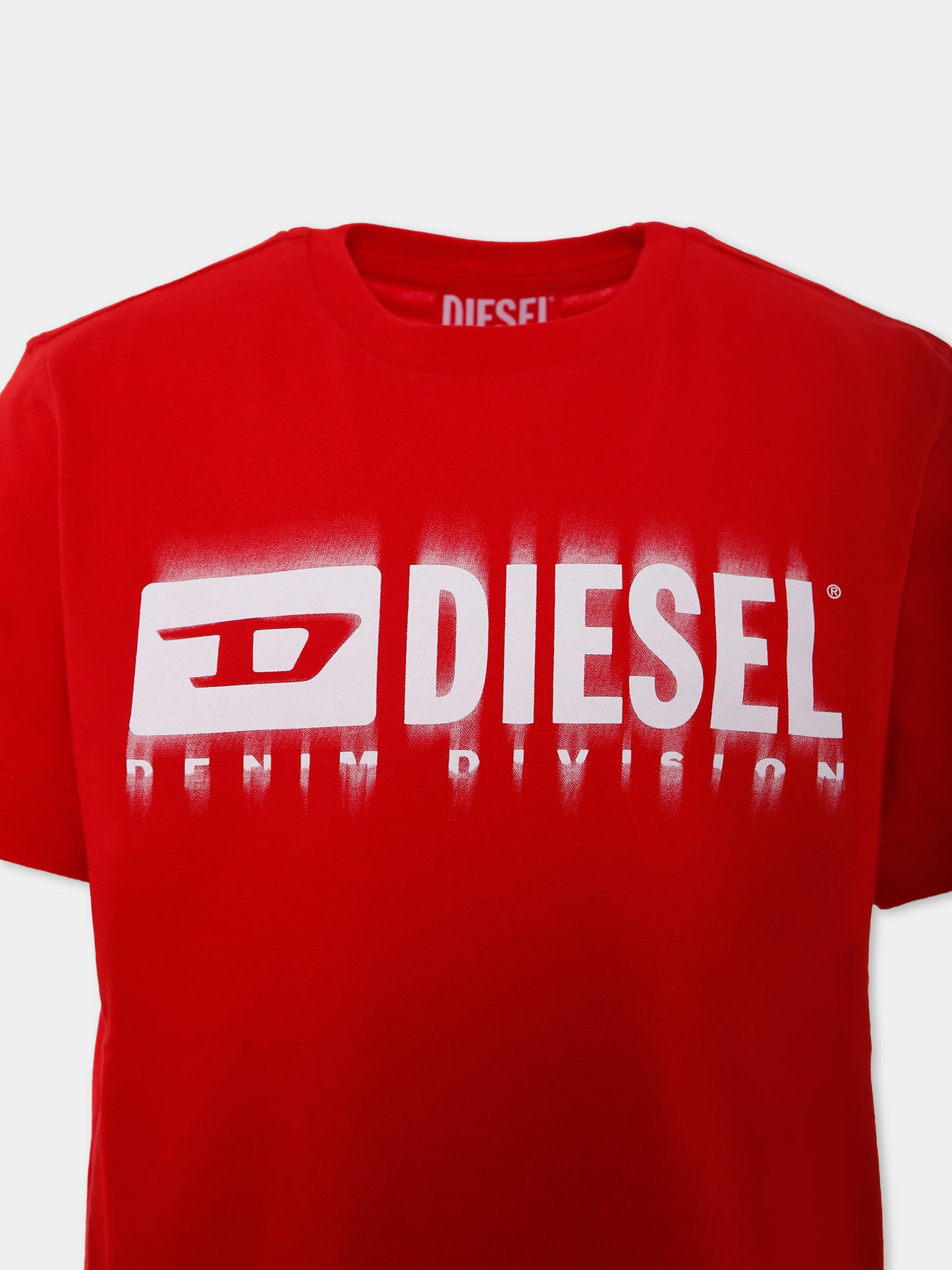 T-shirt rossa per bambino con logo,Diesel,J02033 00YI9 K457