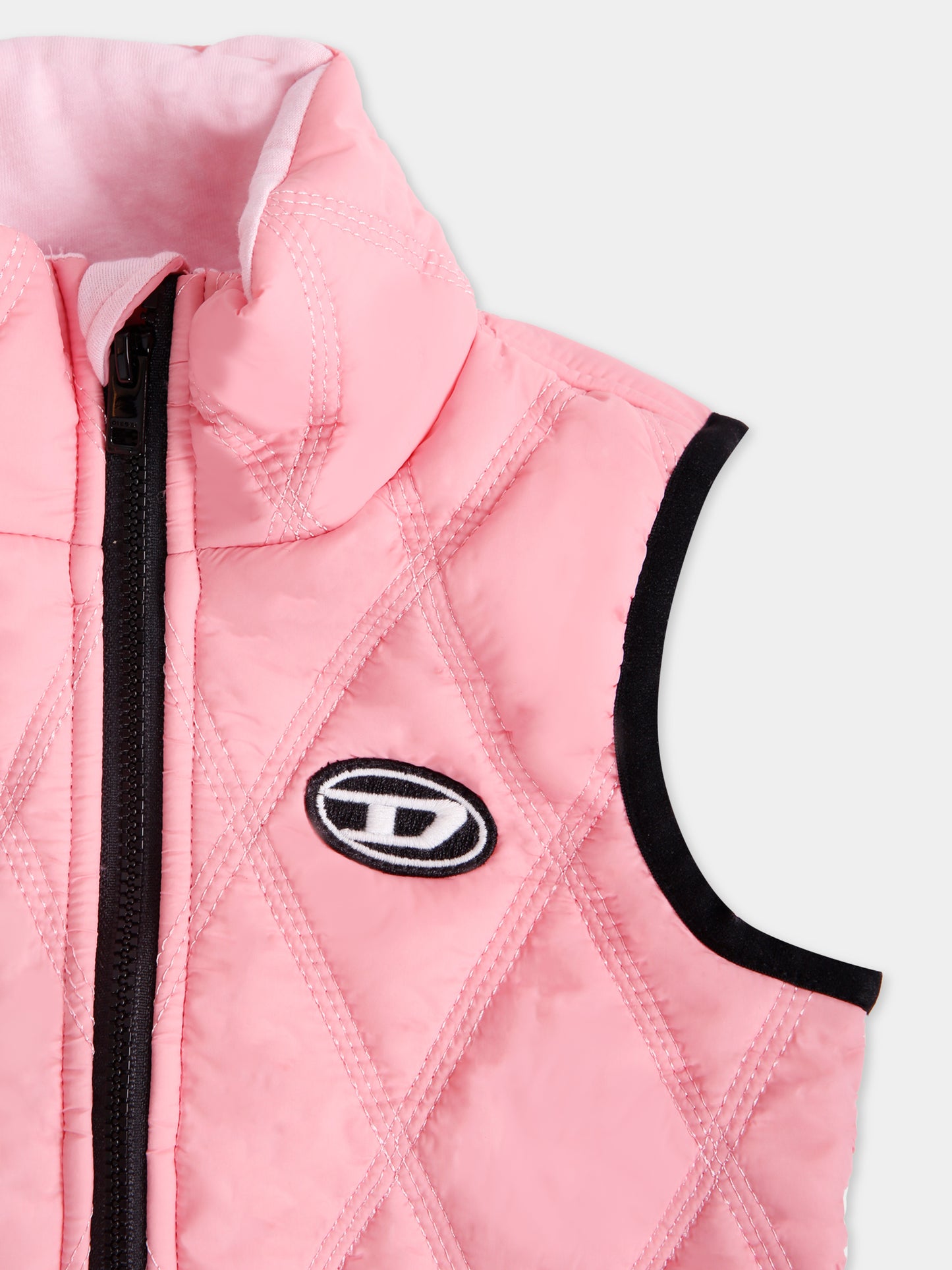 Pink vest for baby girl with logo
