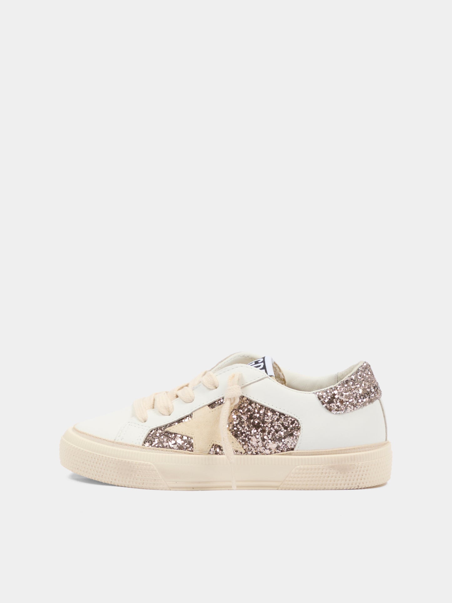 Sneakers bianche May per bambina con logo,Golden Goose,GYF00715 F005321 11694